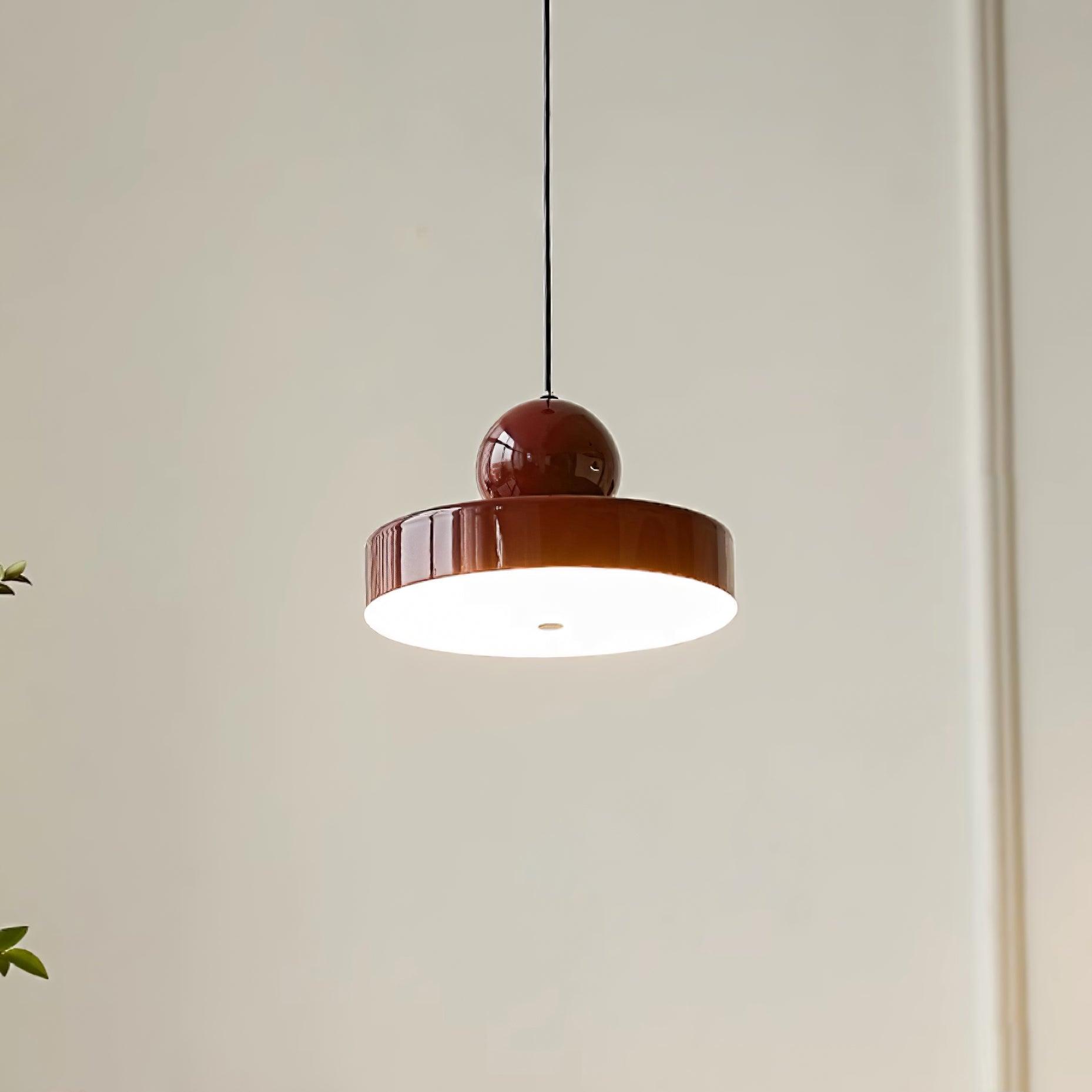 Pendant Lamp Metal Body Red Sphere Shade Modern Retro Accent - Letslighting