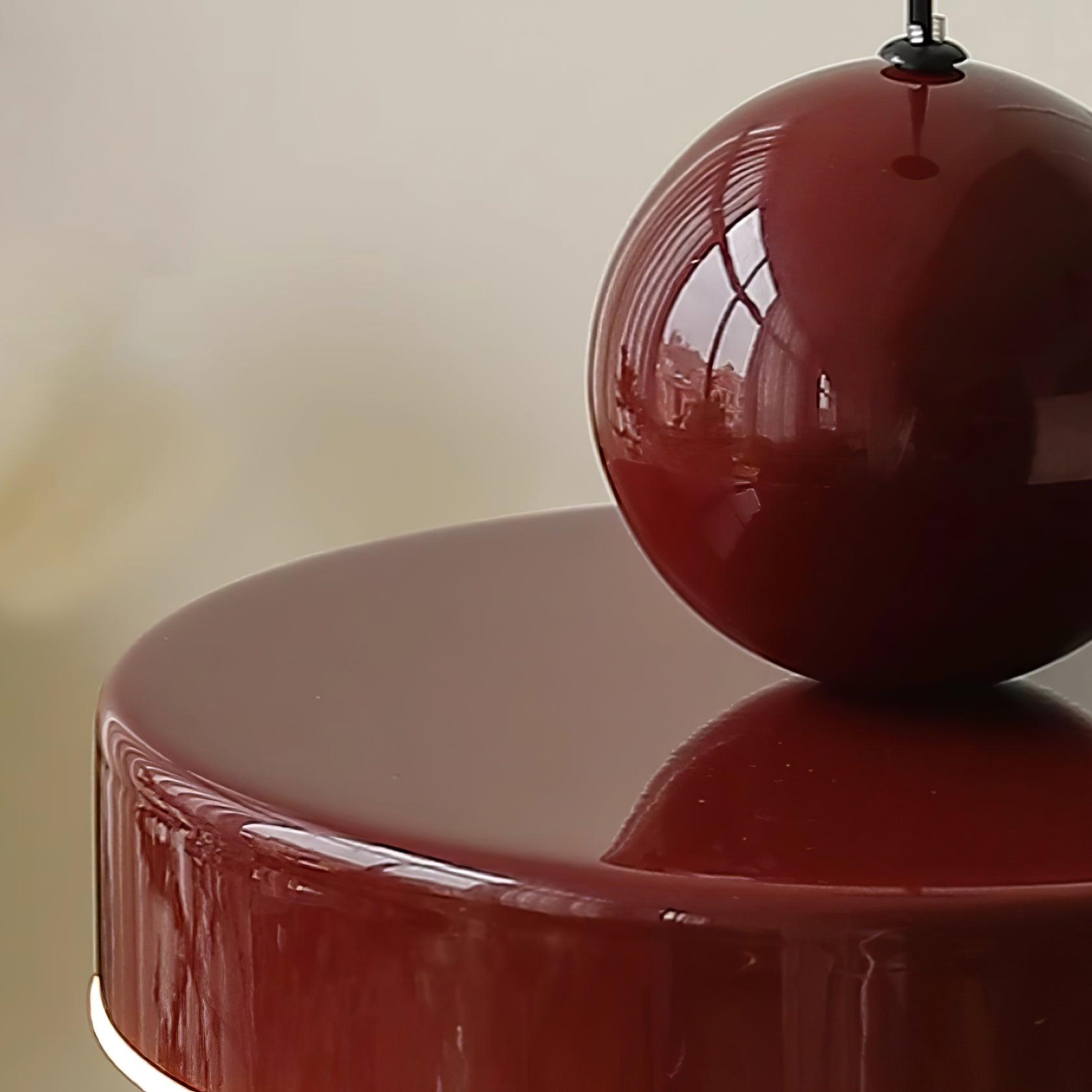 Pendant Lamp Metal Body Red Sphere Shade Modern Retro Accent - Letslighting