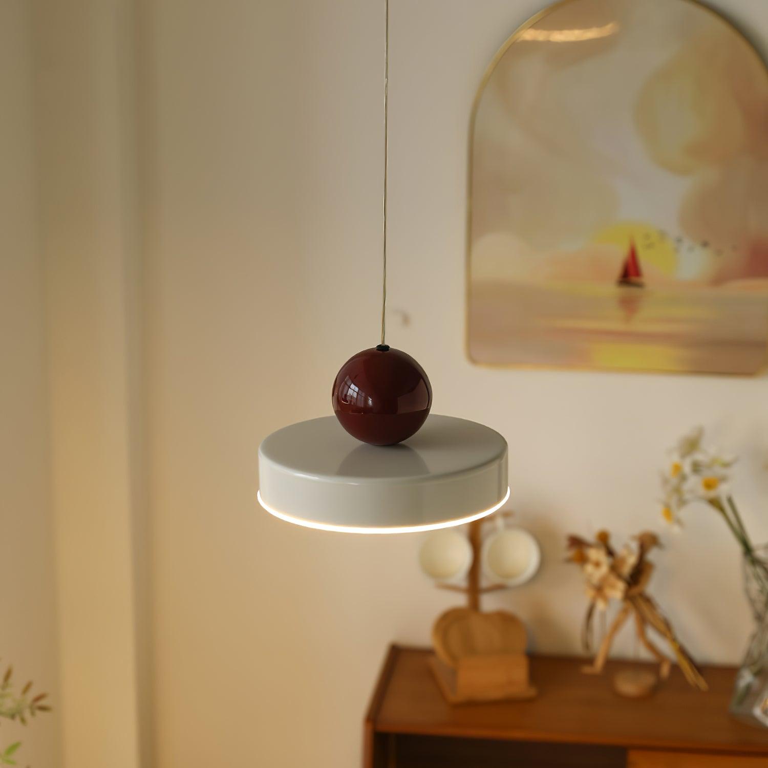 Pendant Lamp Metal Body Red Sphere Shade Modern Retro Accent - Letslighting