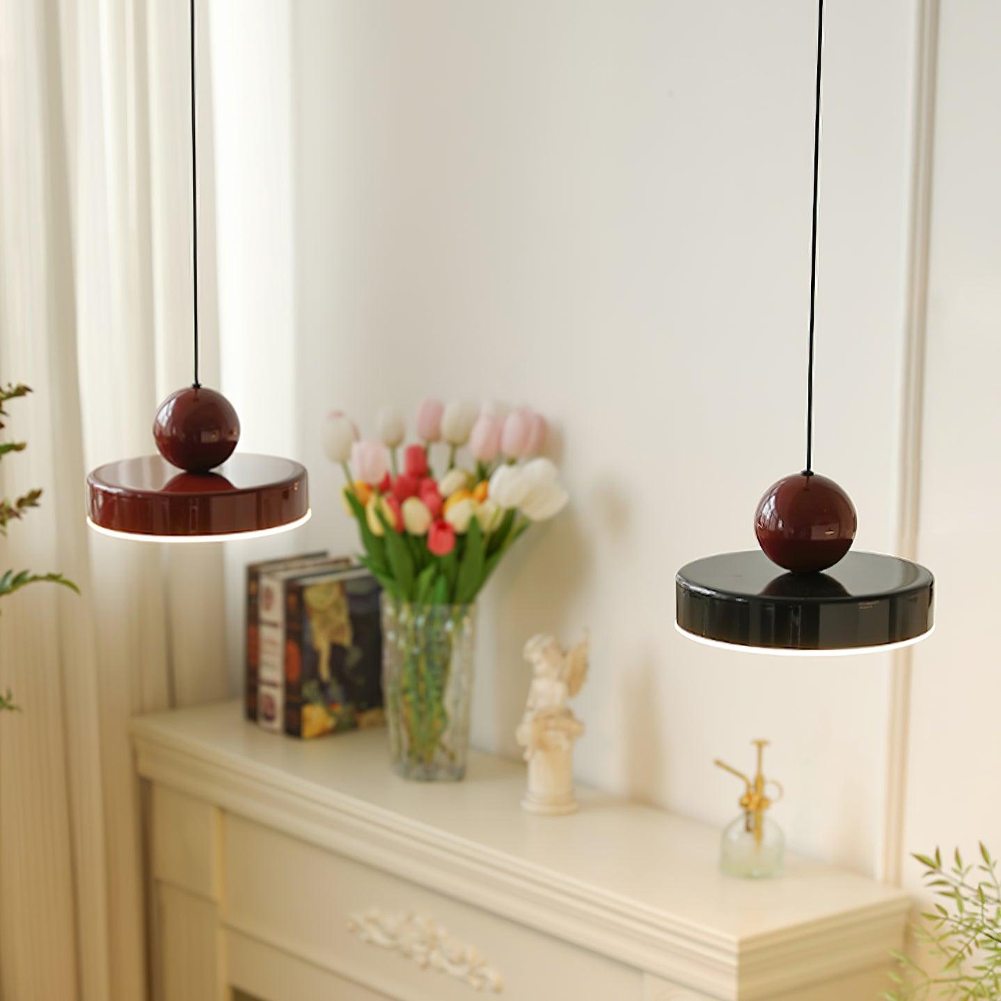 Pendant Lamp Metal Body Red Sphere Shade Modern Retro Accent - Letslighting