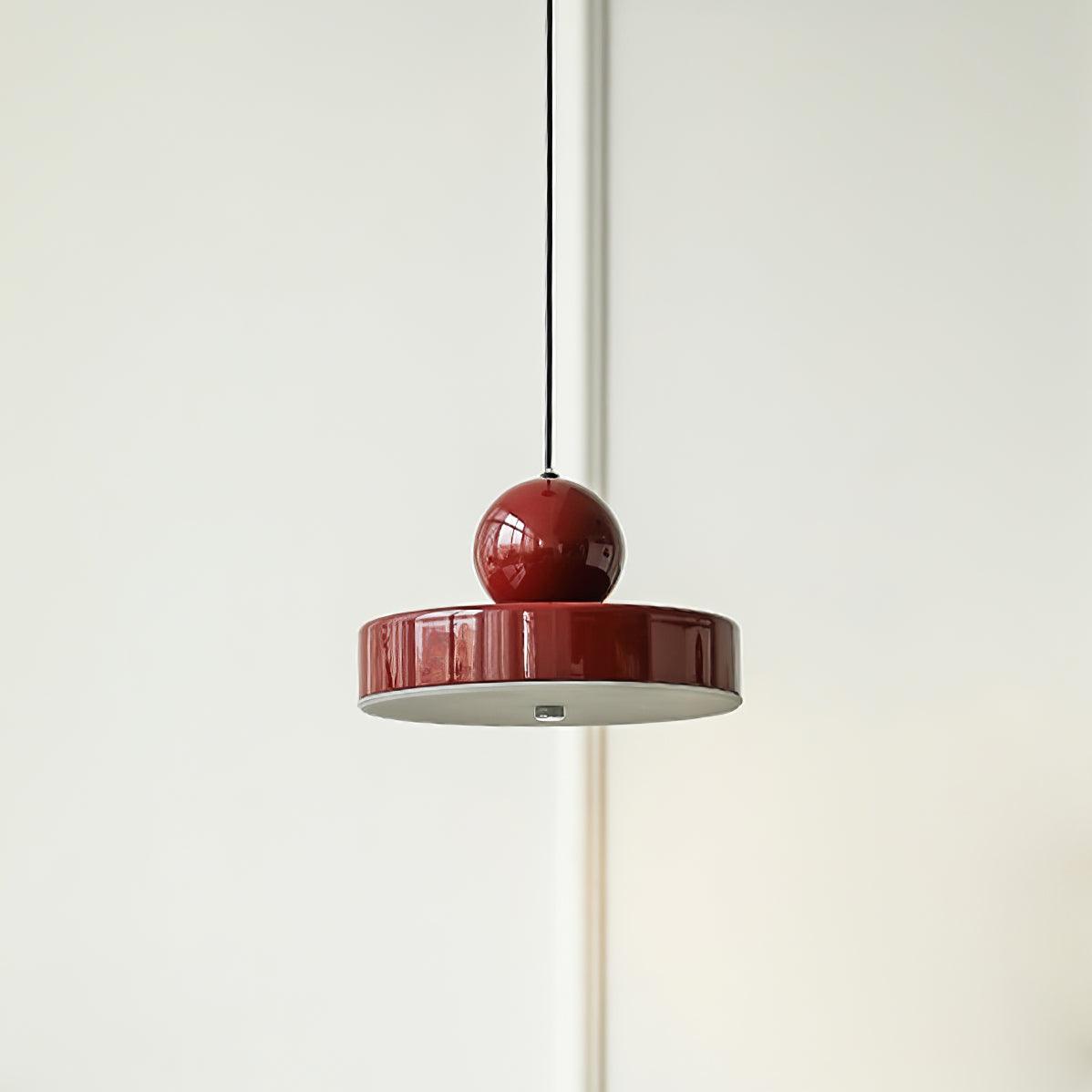 Pendant Lamp Metal Body Red Sphere Shade Modern Retro Accent - Letslighting