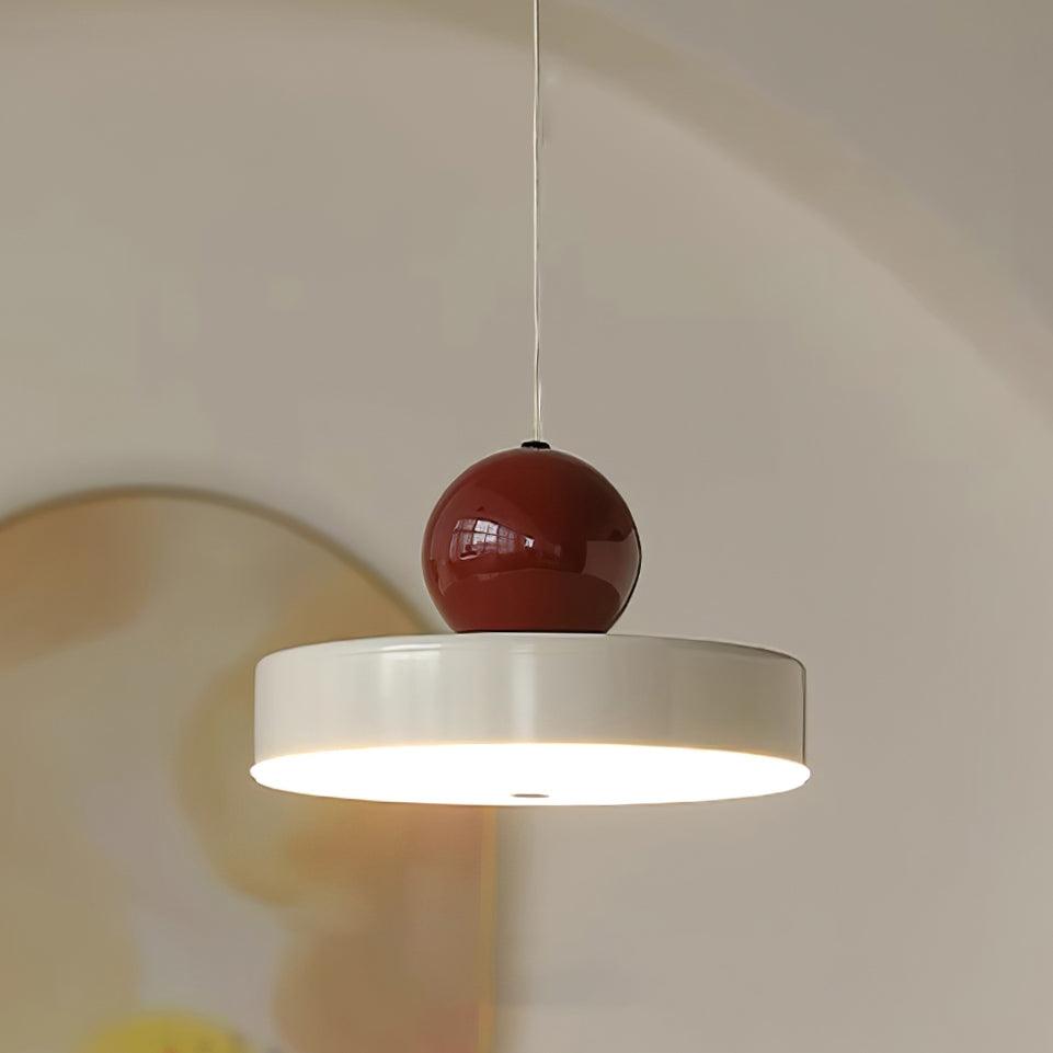 Pendant Lamp Metal Body Red Sphere Shade Modern Retro Accent - Letslighting
