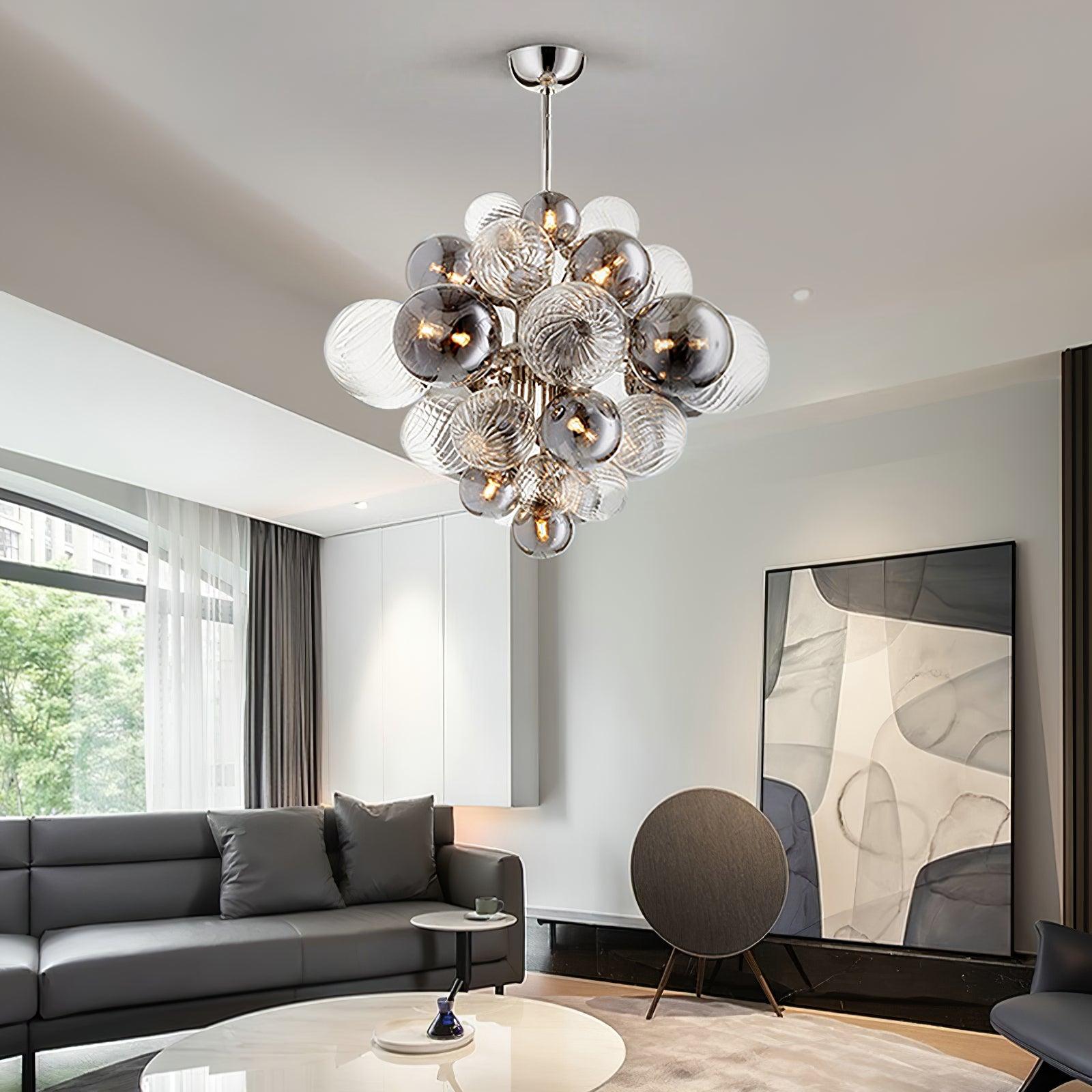 Lustra Kronleuchter Pallocino Chrom Glaskugel-Letslighting