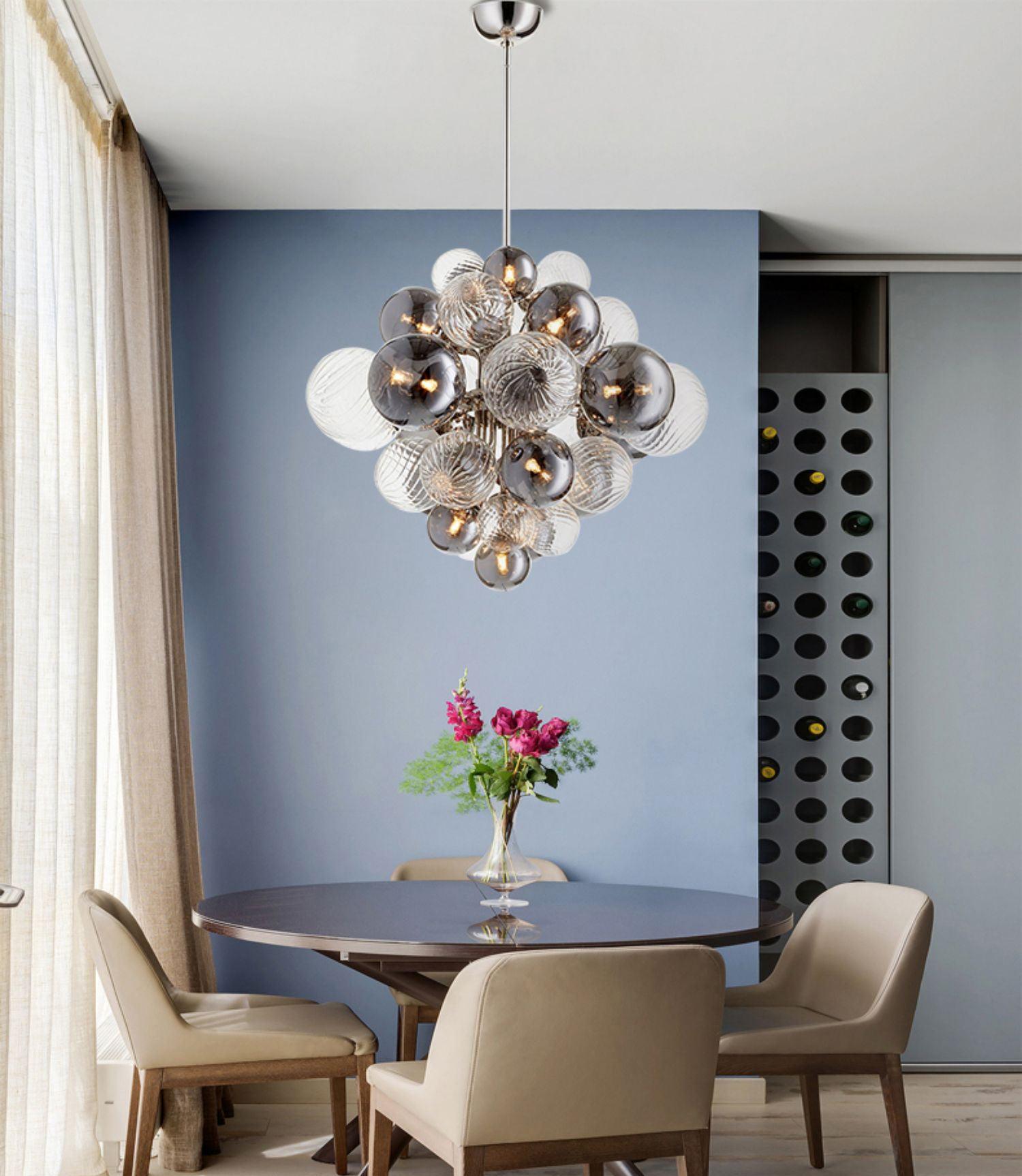 Lustra Kronleuchter Pallocino Chrom Glaskugel-Letslighting