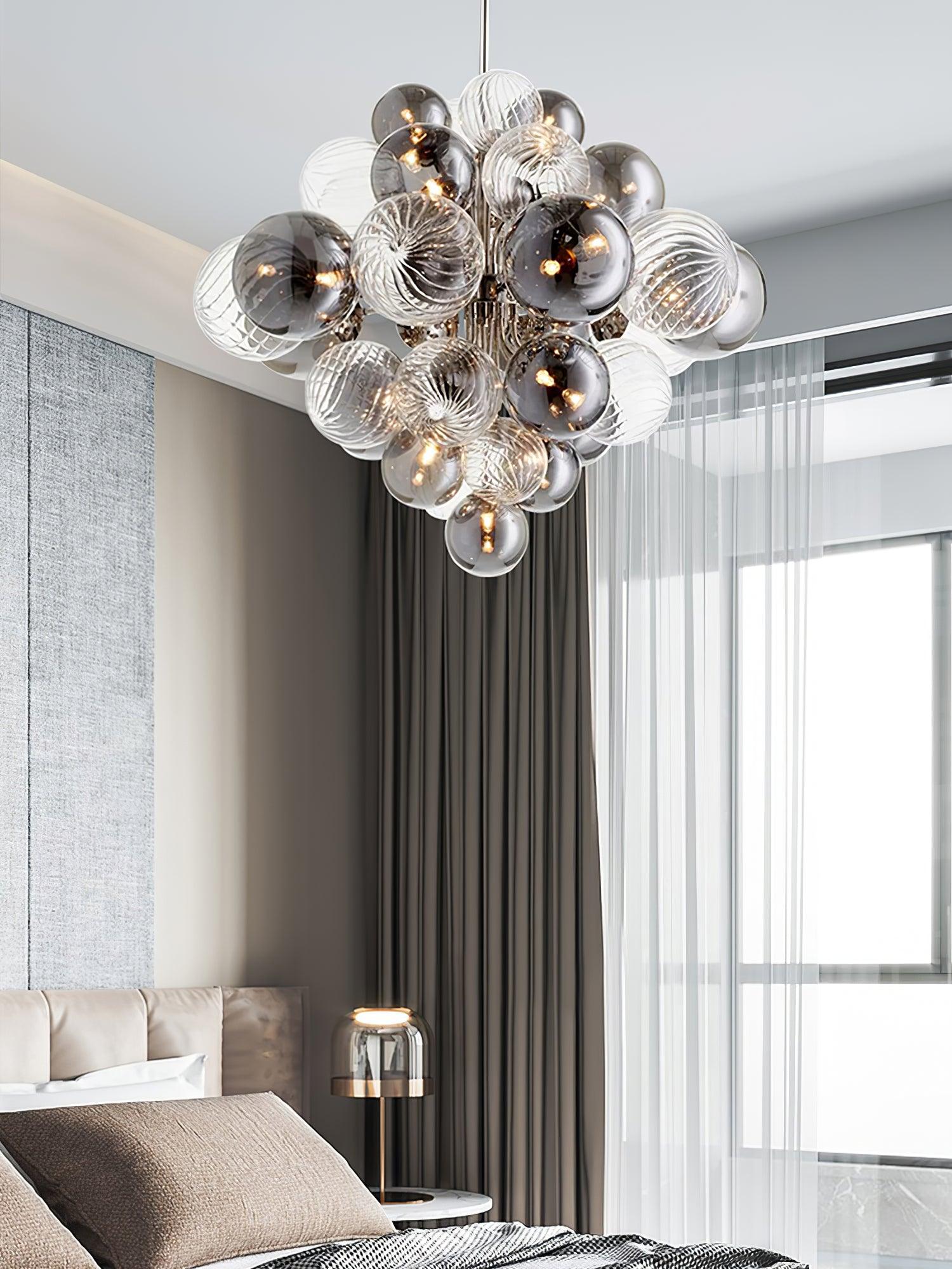 Lustra Kronleuchter Pallocino Chrom Glaskugel-Letslighting