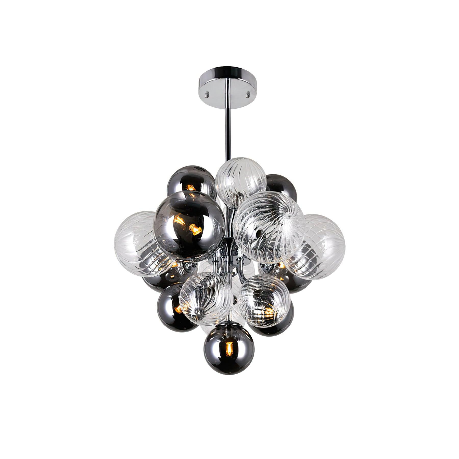 Lustra Kronleuchter Pallocino Chrom Glaskugel-Letslighting