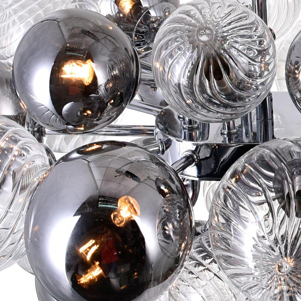 Lustra Kronleuchter Pallocino Chrom Glaskugel-Letslighting