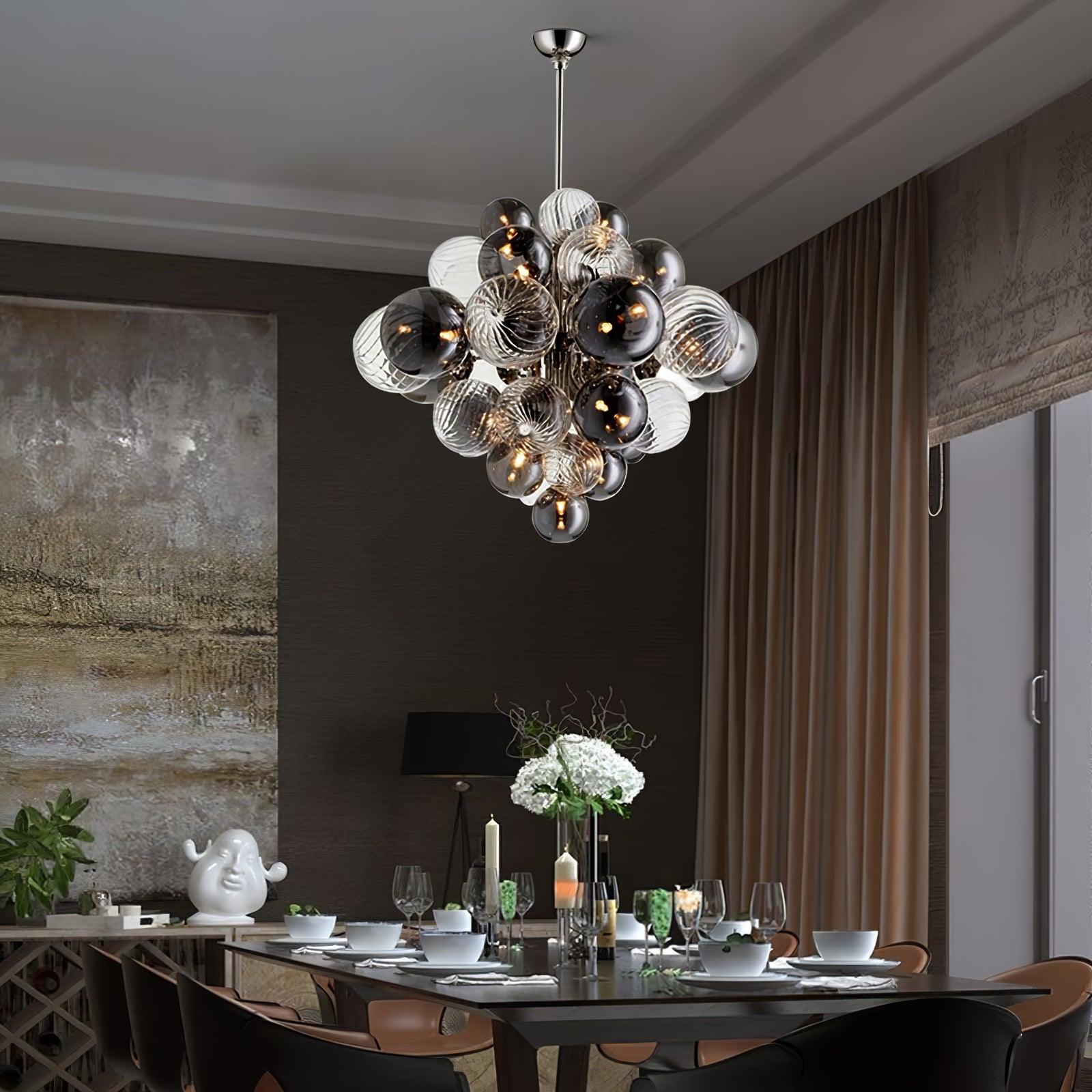 Lustra Kronleuchter Pallocino Chrom Glaskugel-Letslighting