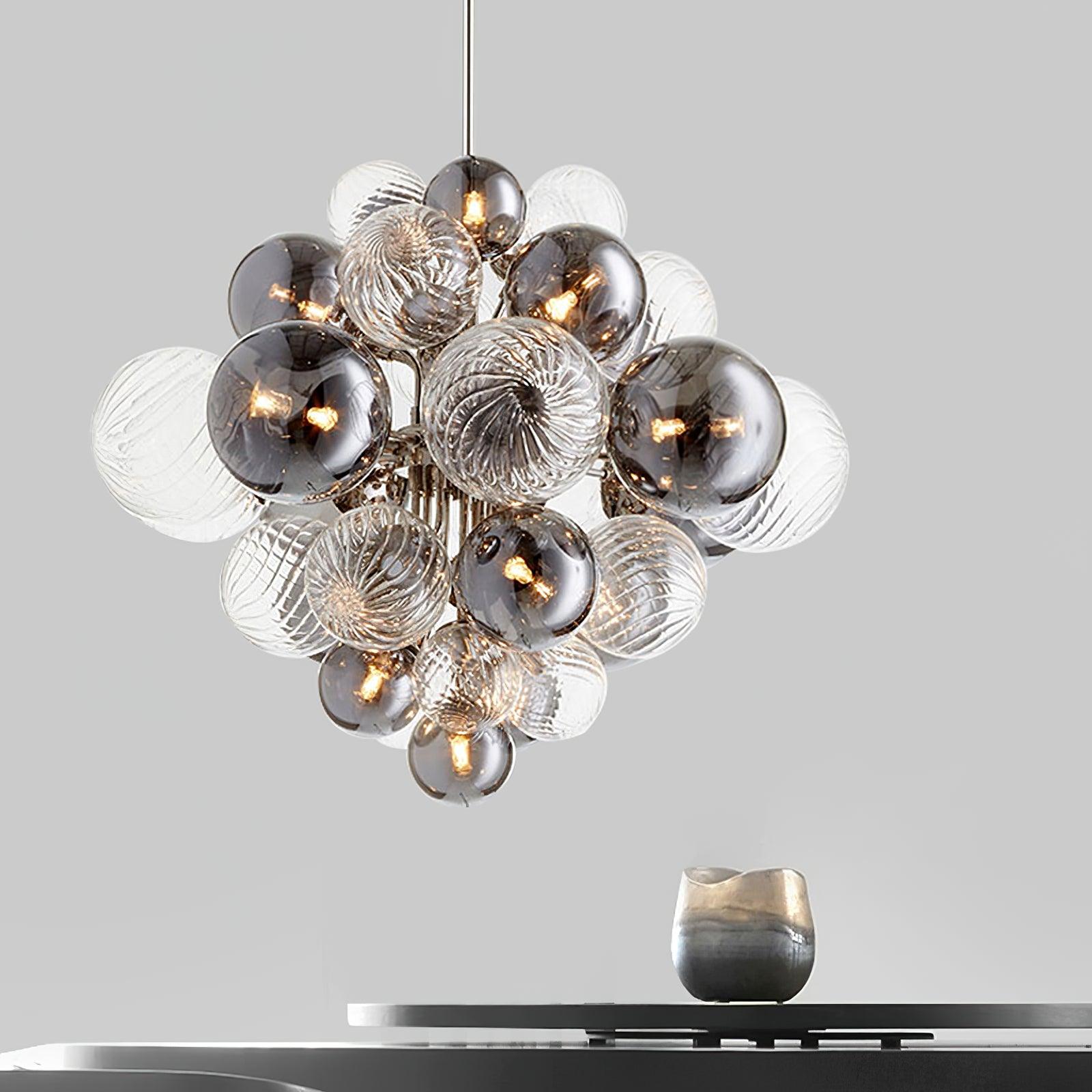 Lustra Kronleuchter Pallocino Chrom Glaskugel-Letslighting