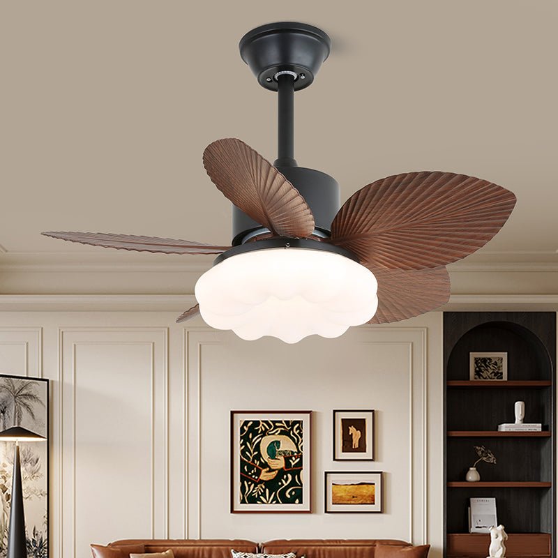 Liora Deckenventilatorleuchte aus Tropenholz, Modell B
