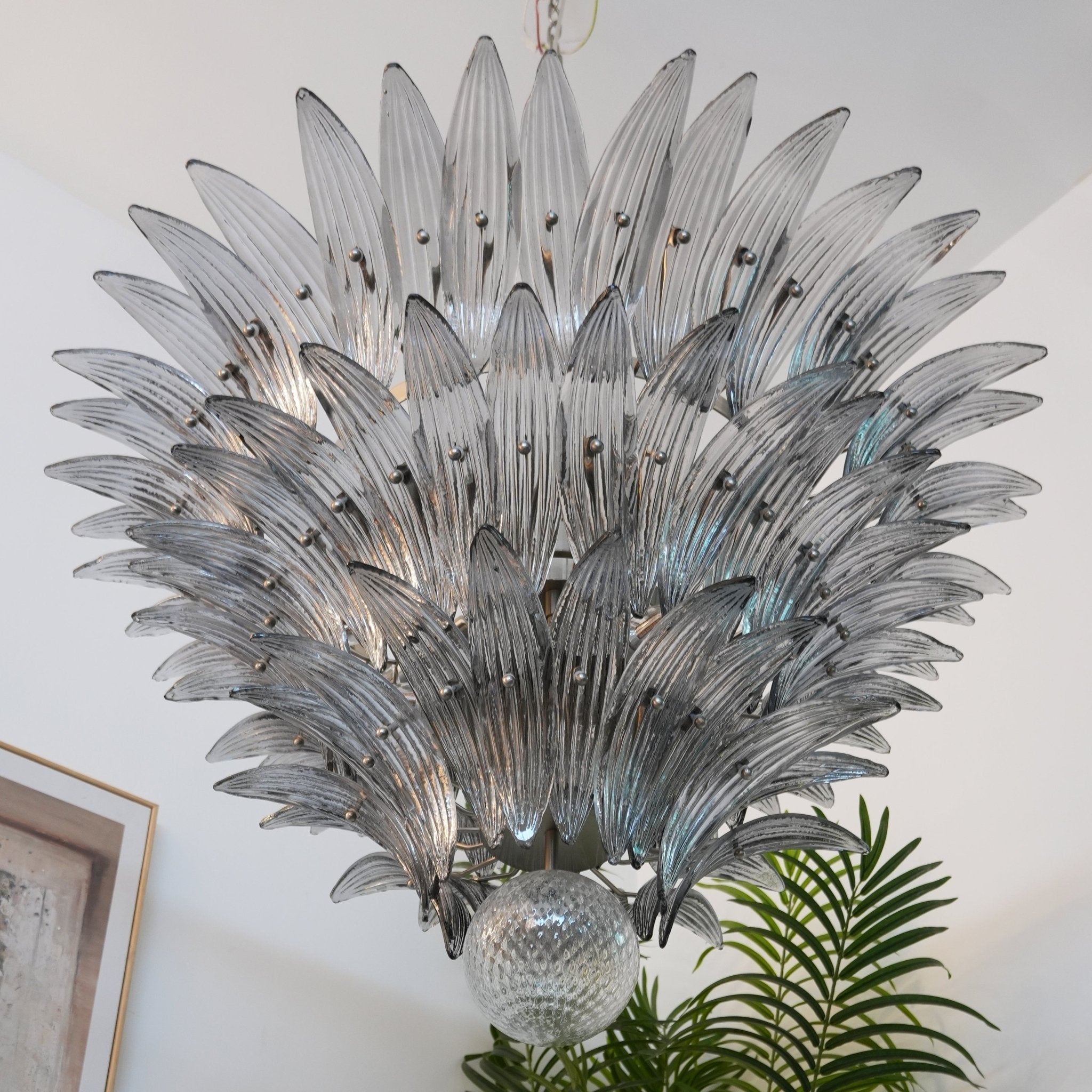 Aurora Chandelier Murano Glass Palm Leaf Tiered - Neutralighting