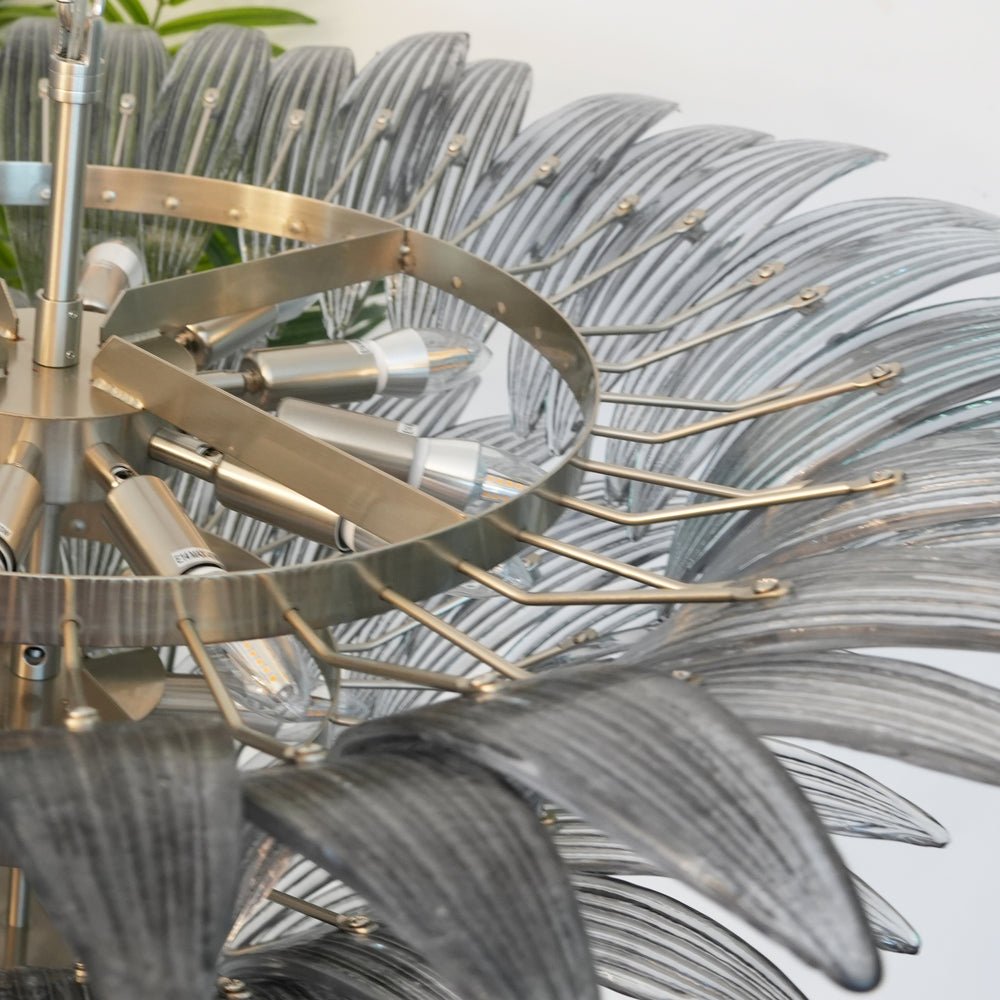 Aurora Chandelier Murano Glass Palm Leaf Tiered - Neutralighting