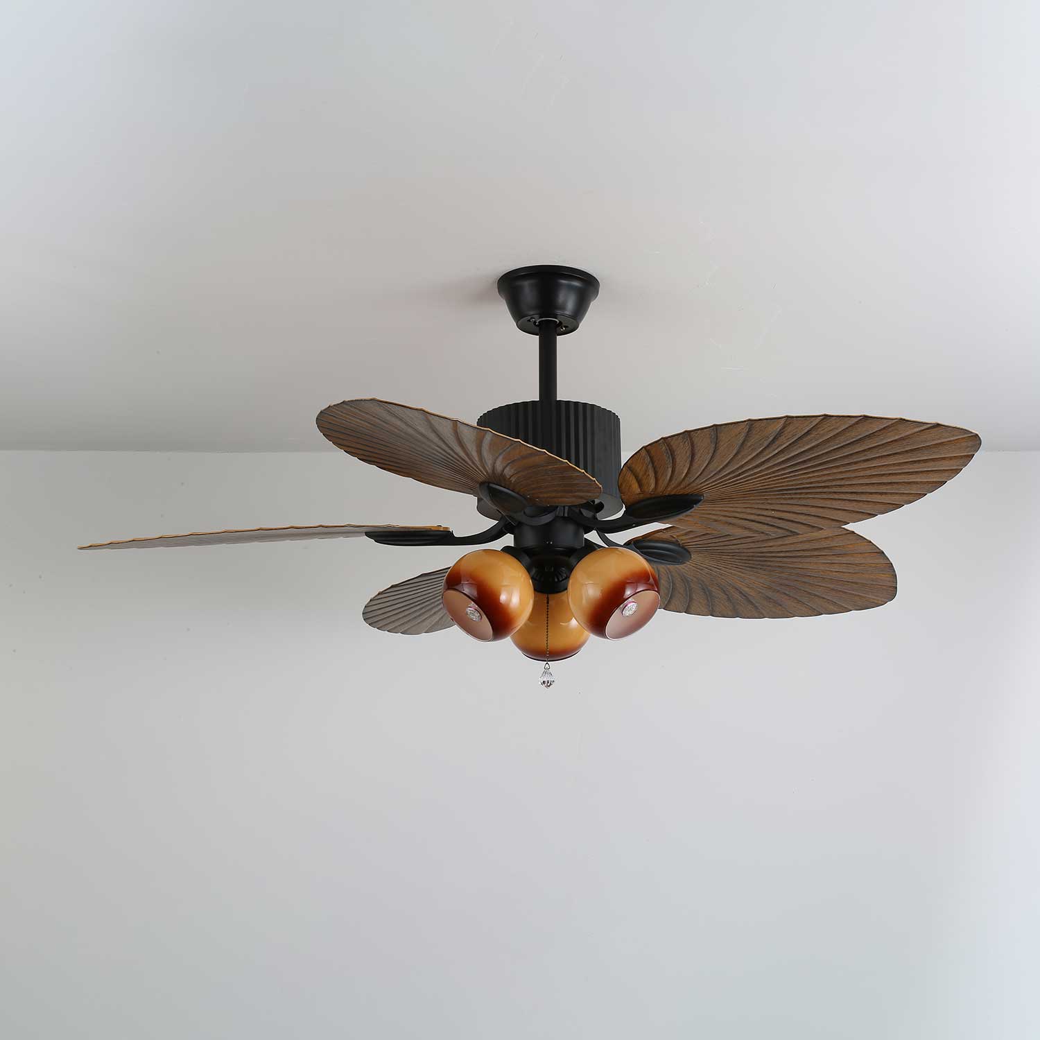 Avinionis Palm Whisper Vintage Holz Deckenventilator mit Beleuchtung