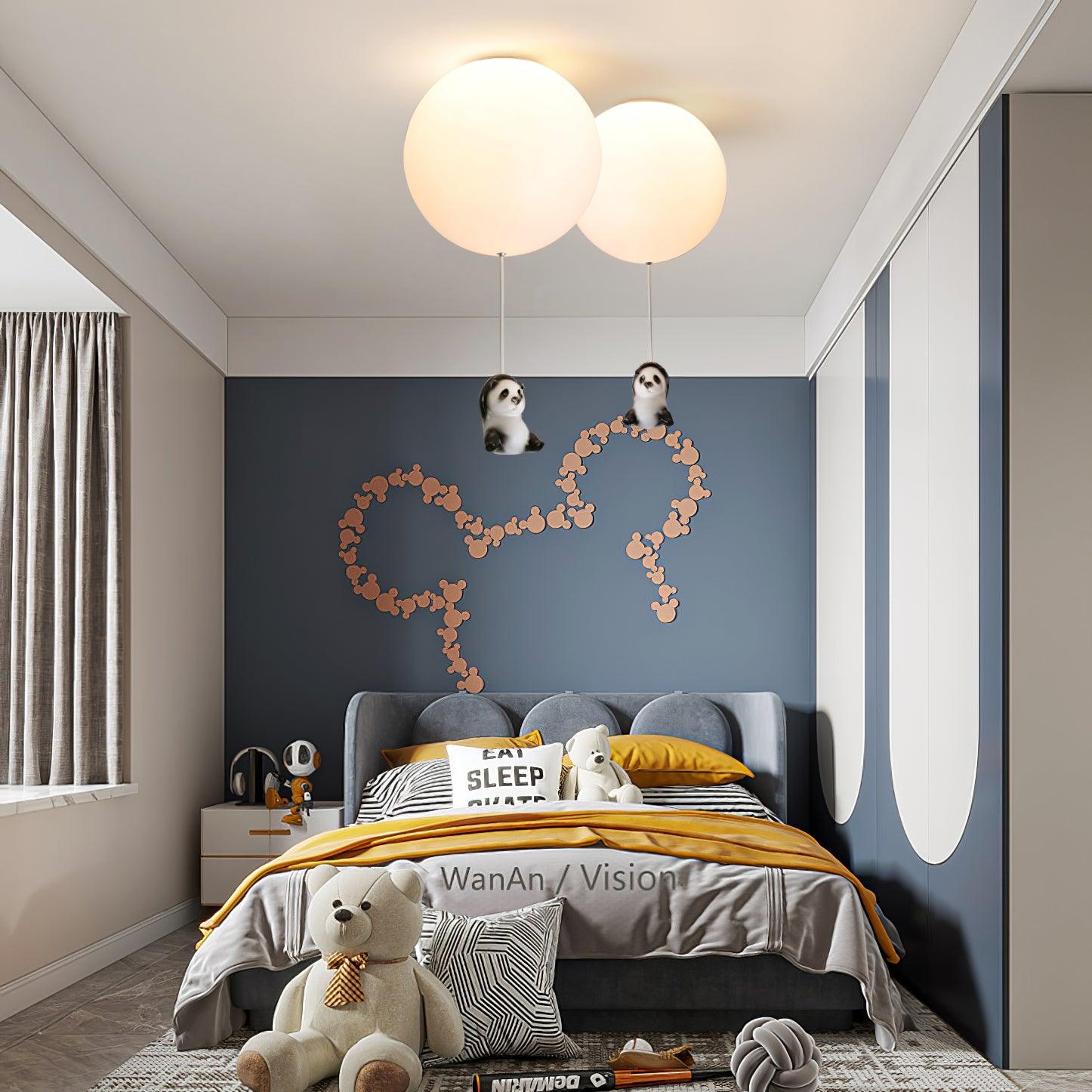 Aursilos Elegance Panda Glas-Deckenleuchte-Letslighting