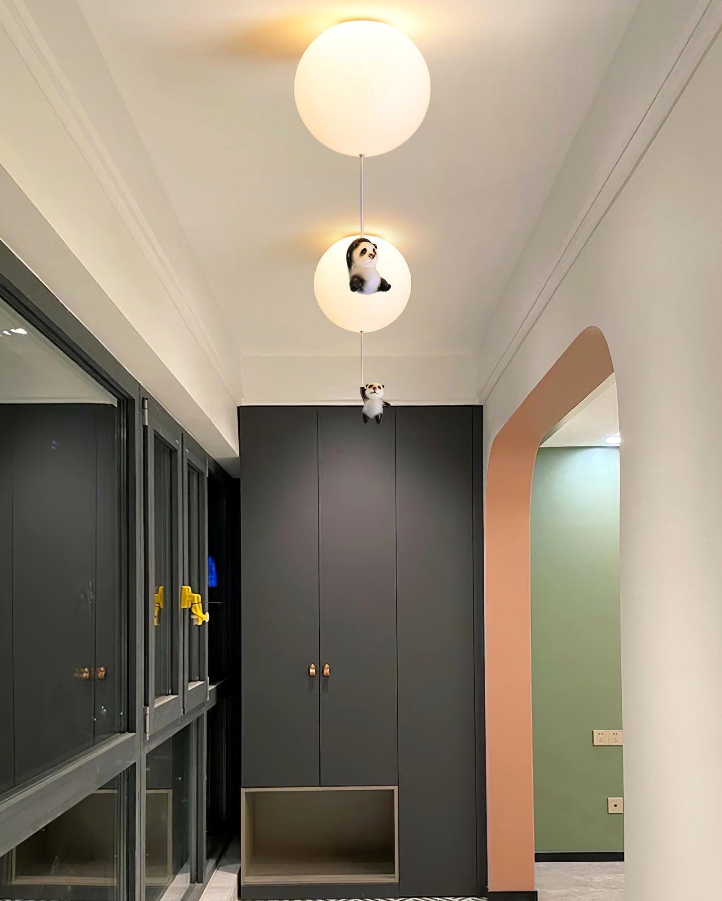 Aursilos Elegance Panda Glas-Deckenleuchte-Letslighting
