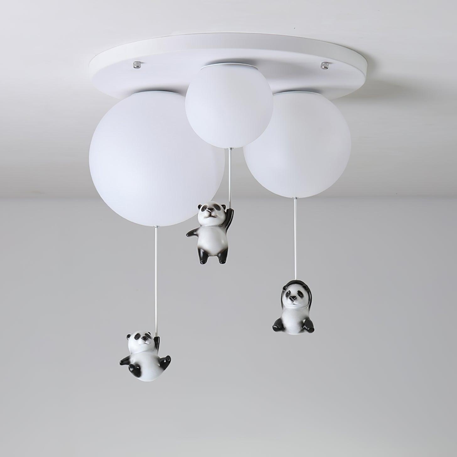 Aursilos Elegance Panda Glas-Deckenleuchte-Letslighting
