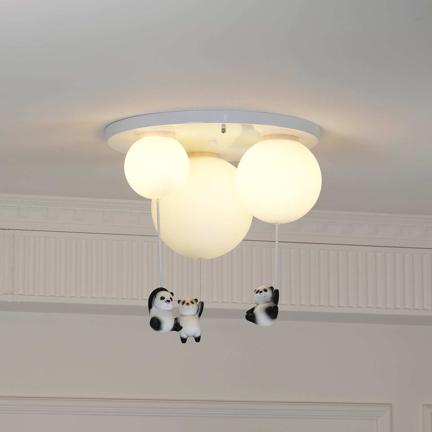 Aursilos Elegance Panda Glas-Deckenleuchte-Letslighting