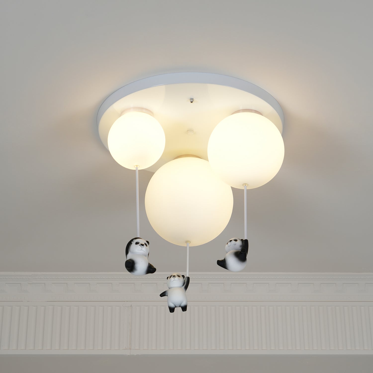 Aursilos Elegance Panda Glas-Deckenleuchte-Letslighting