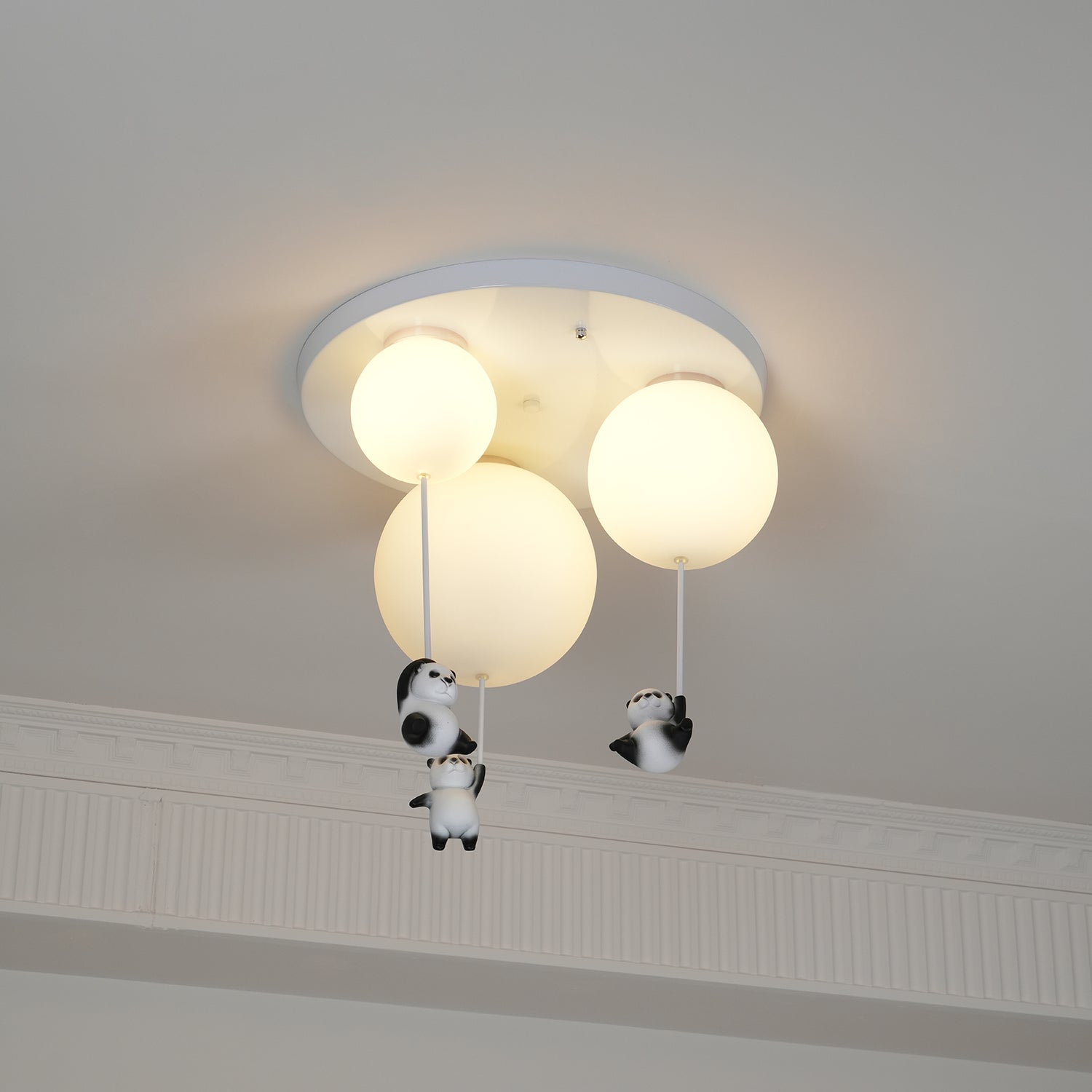 Aursilos Elegance Panda Glas-Deckenleuchte-Letslighting