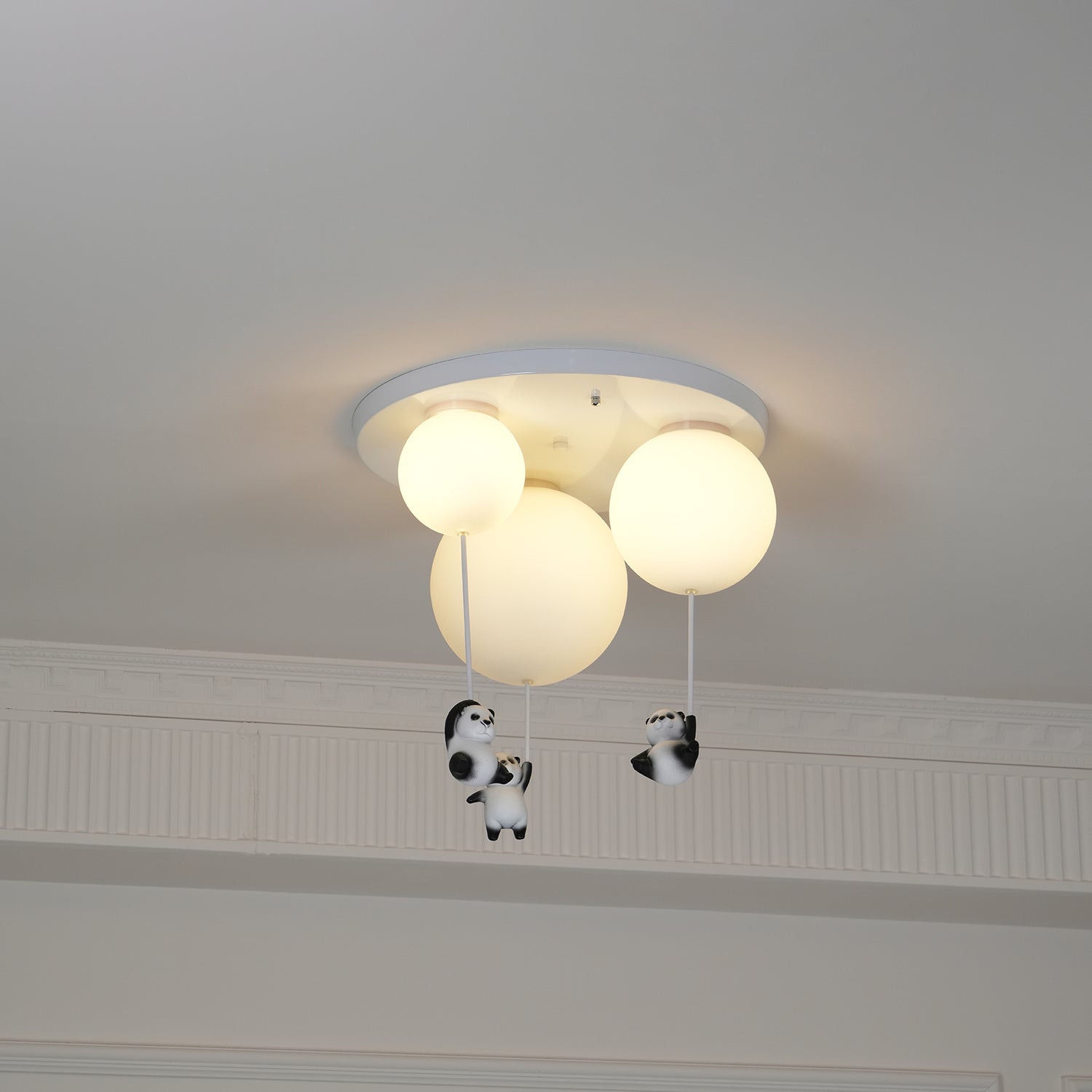 Aursilos Elegance Panda Glas-Deckenleuchte-Letslighting