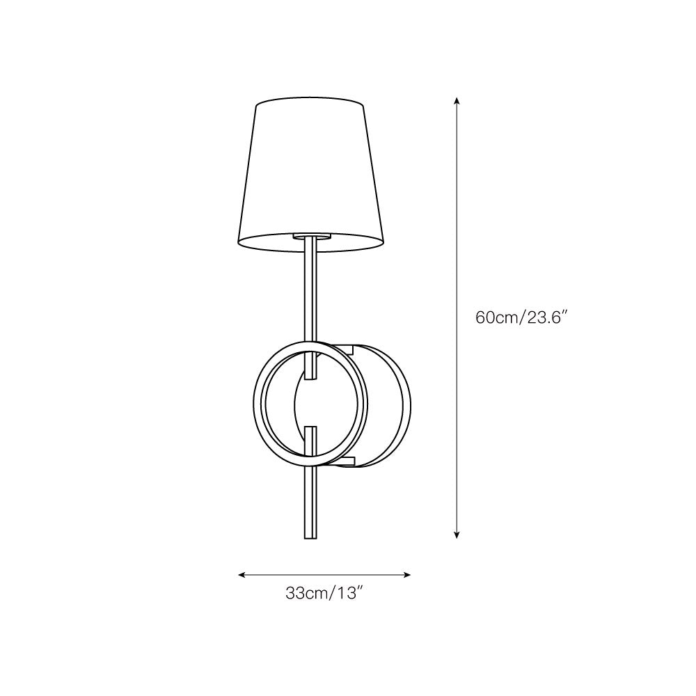 Evtalila Schwarz Stoff Eleganz Vintage Wandleuchte-Letslighting