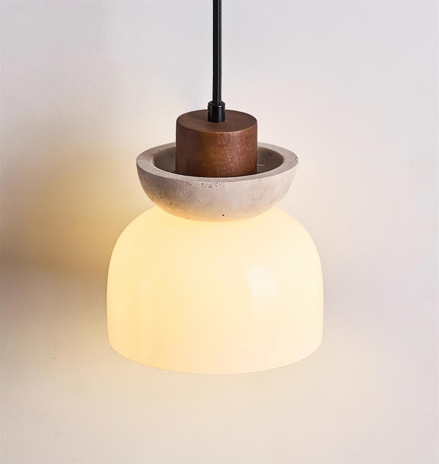Ritta Travertine Dome Glass Pendant Light - Letslighting