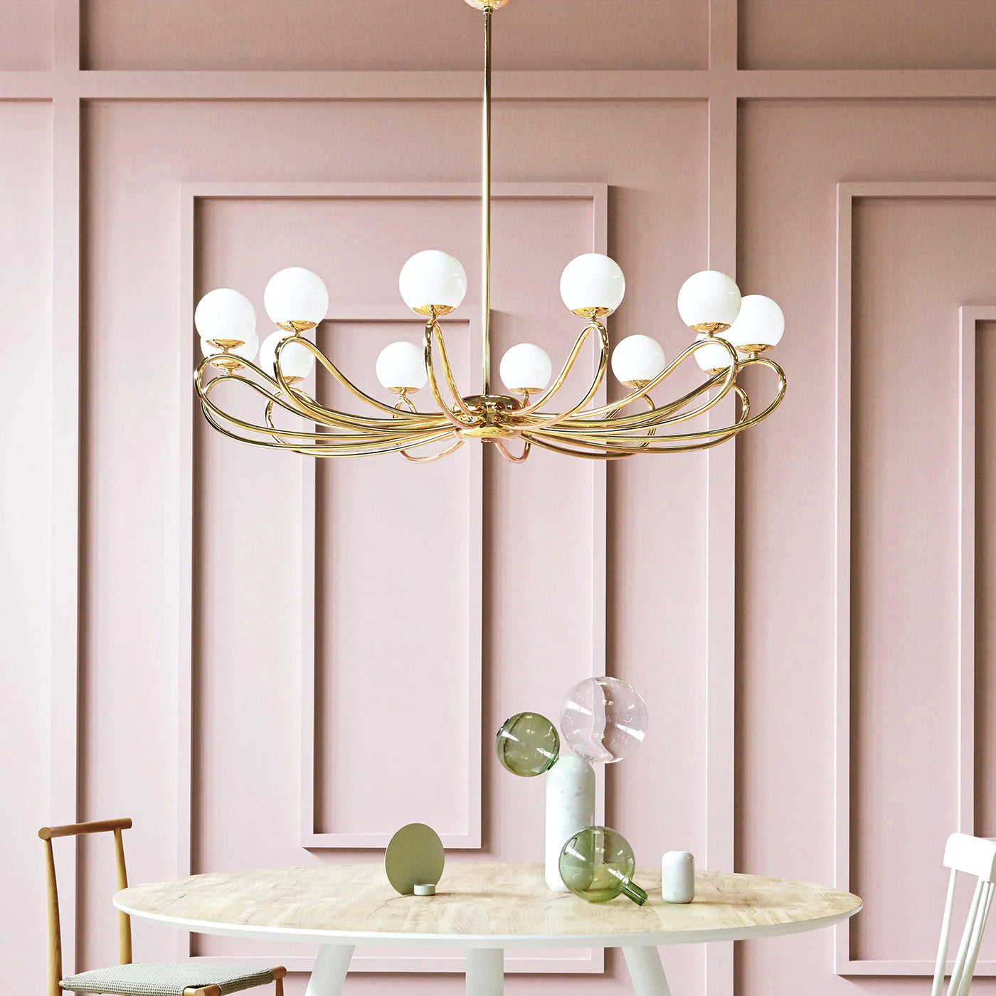 Aurlaeir Eleganter Vintage Messing-Glas Kronleuchter-Letslighting