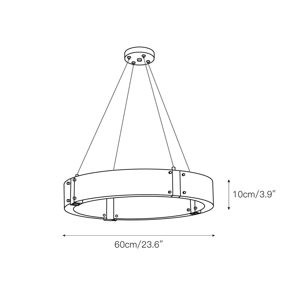 Parallel Eleganter Ring-Glas-Kronleuchter-Letslighting