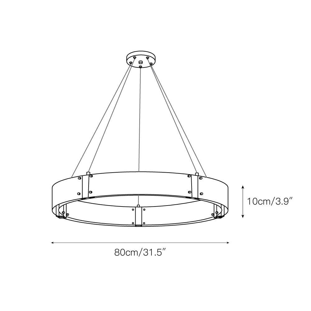 Parallel Eleganter Ring-Glas-Kronleuchter-Letslighting