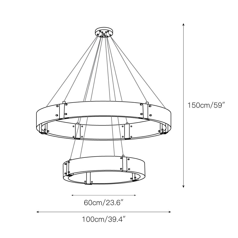 Parallel Eleganter Ring-Glas-Kronleuchter-Letslighting