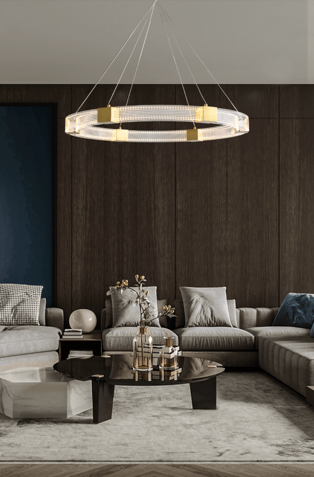 Eurdora Moderner Minimalistischer Ring-LED-Kronleuchter-Letslighting