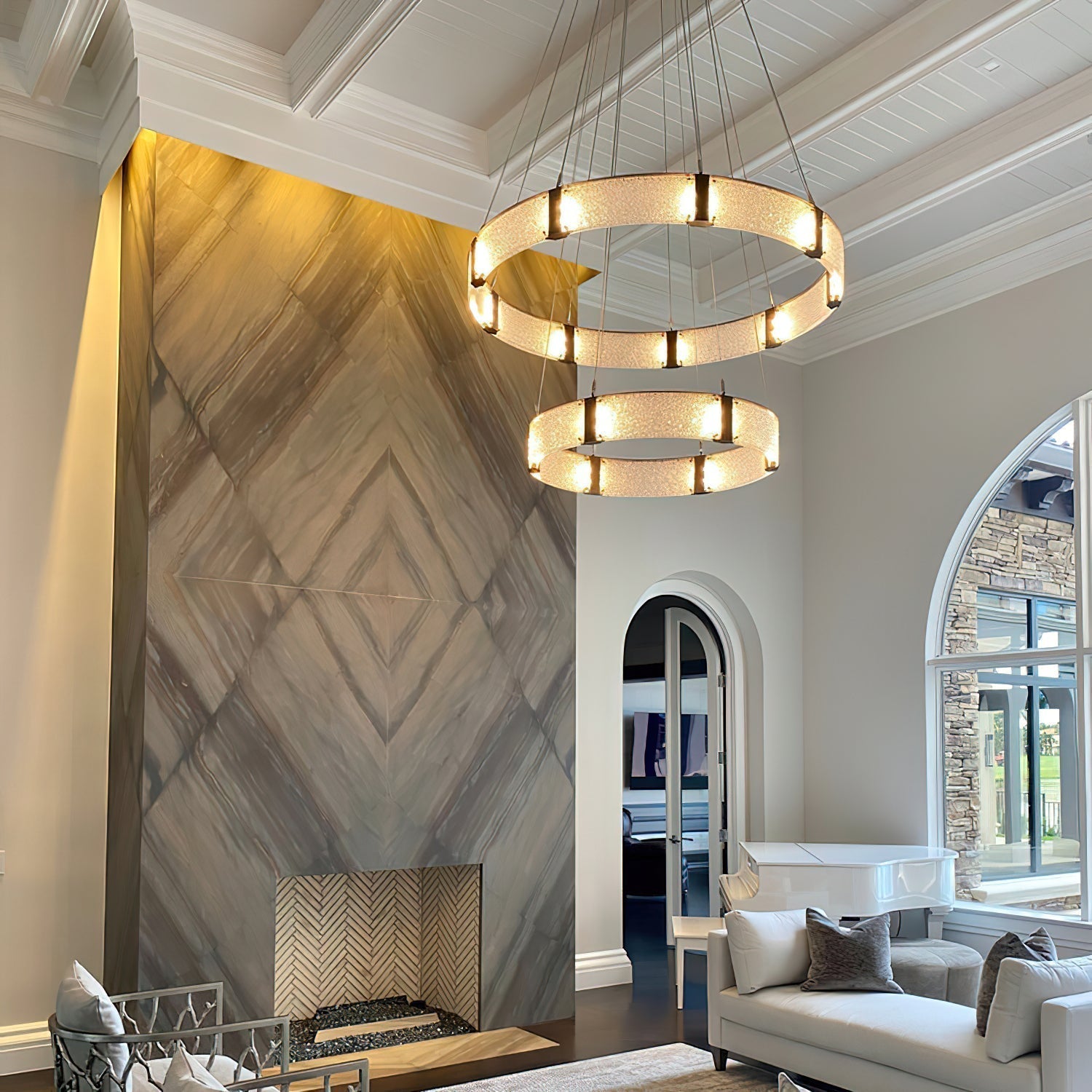 Parallel Eleganter Ring-Glas-Kronleuchter-Letslighting