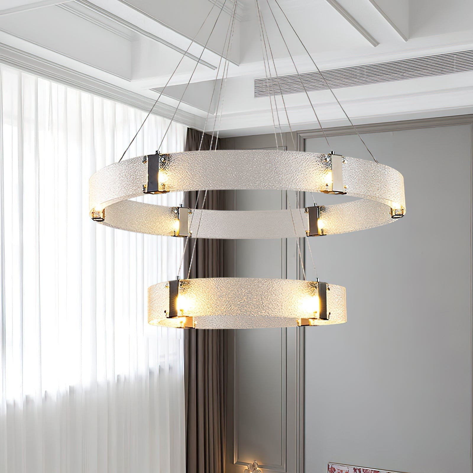 Parallel Eleganter Ring-Glas-Kronleuchter-Letslighting