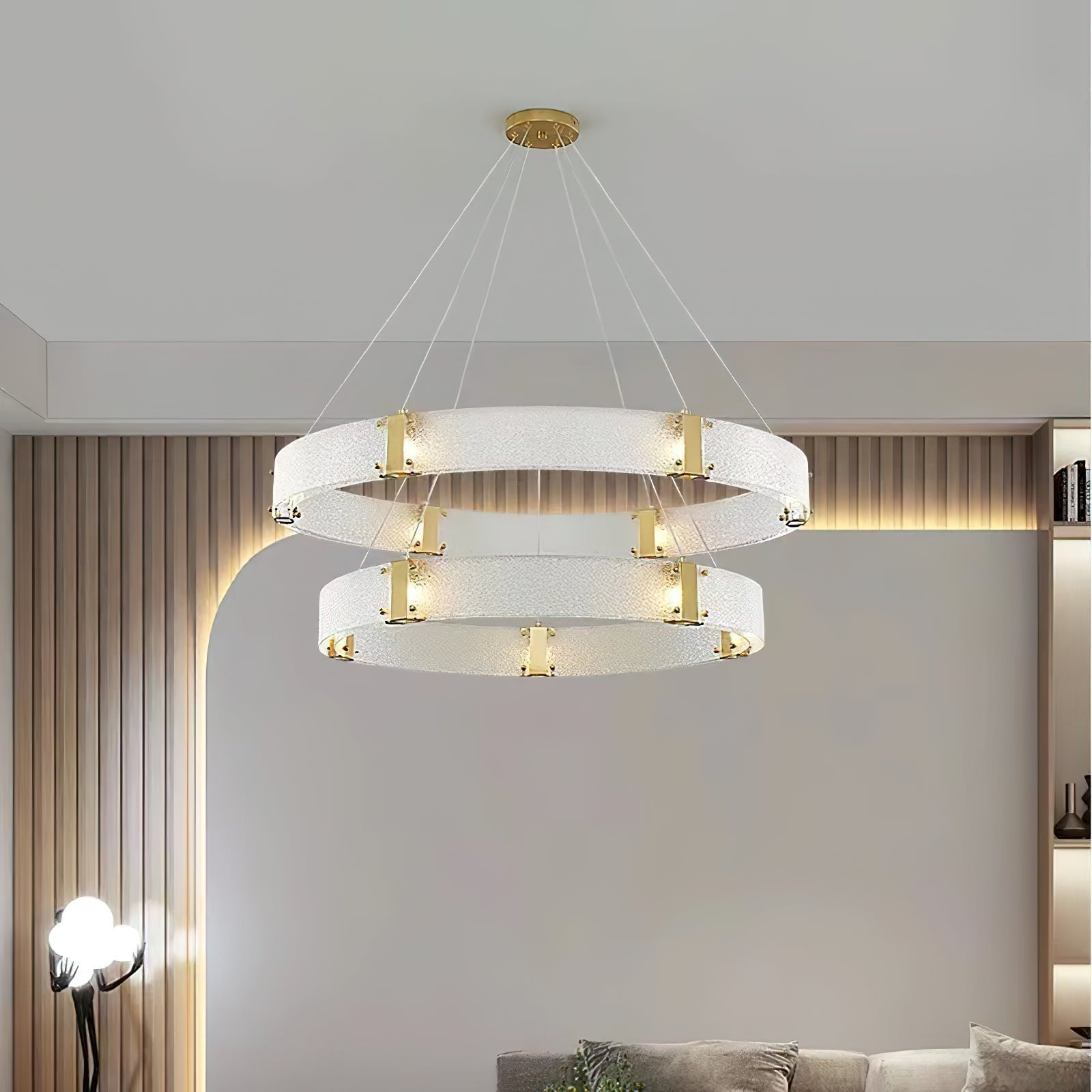 Parallel Eleganter Ring-Glas-Kronleuchter-Letslighting