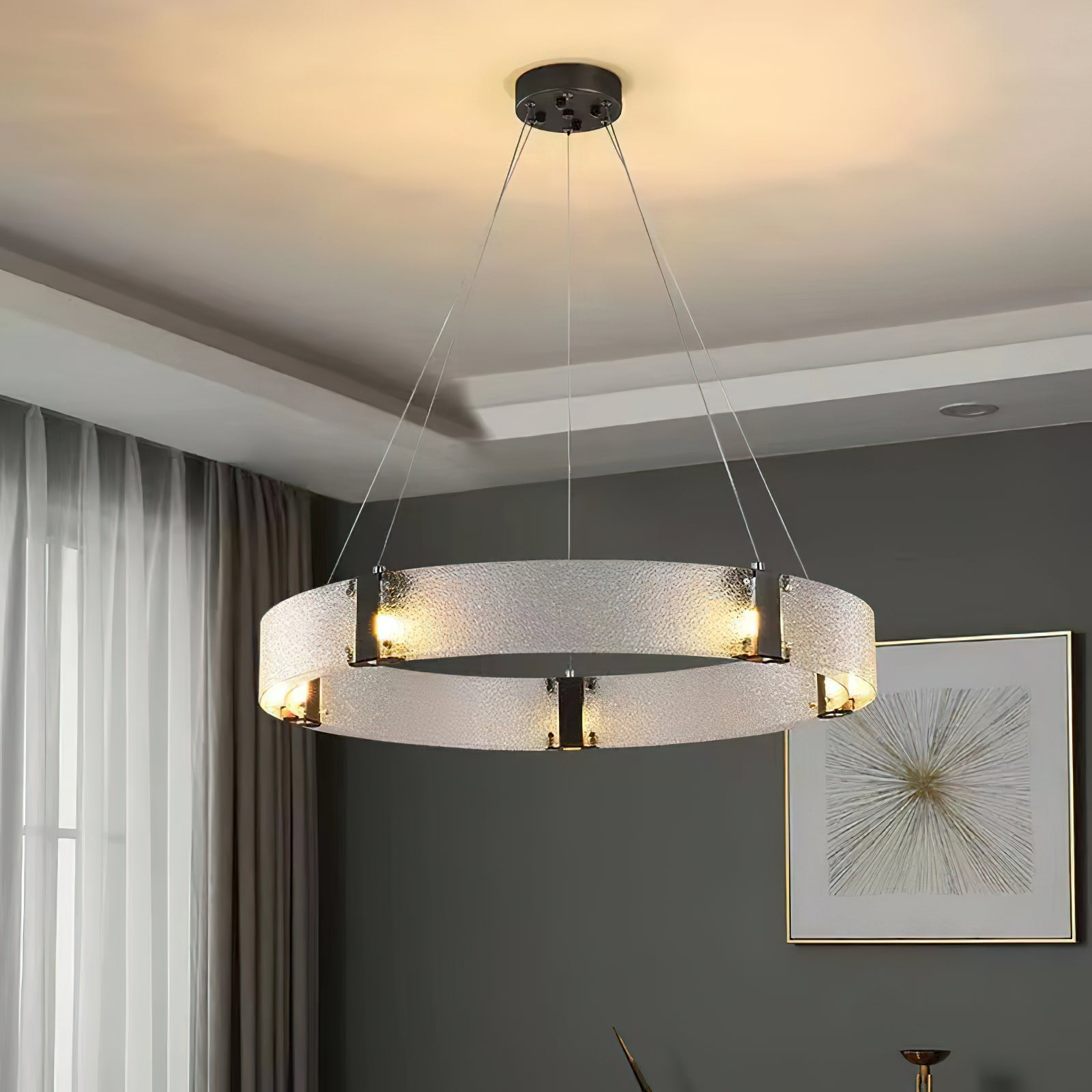 Parallel Eleganter Ring-Glas-Kronleuchter-Letslighting
