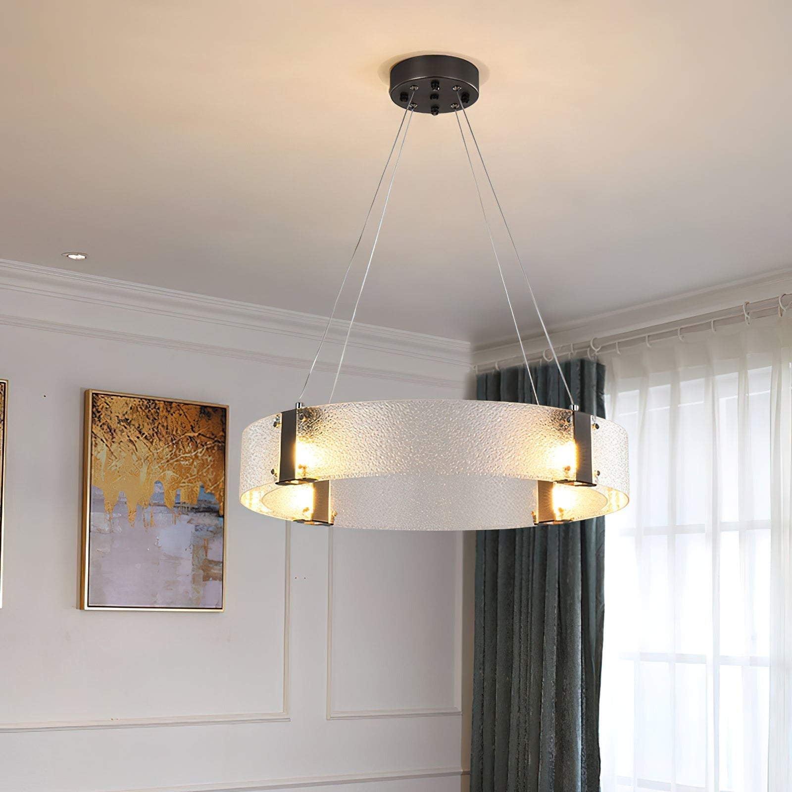 Parallel Eleganter Ring-Glas-Kronleuchter-Letslighting