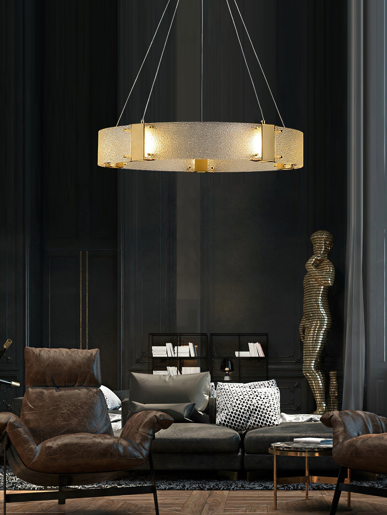 Parallel Eleganter Ring-Glas-Kronleuchter-Letslighting