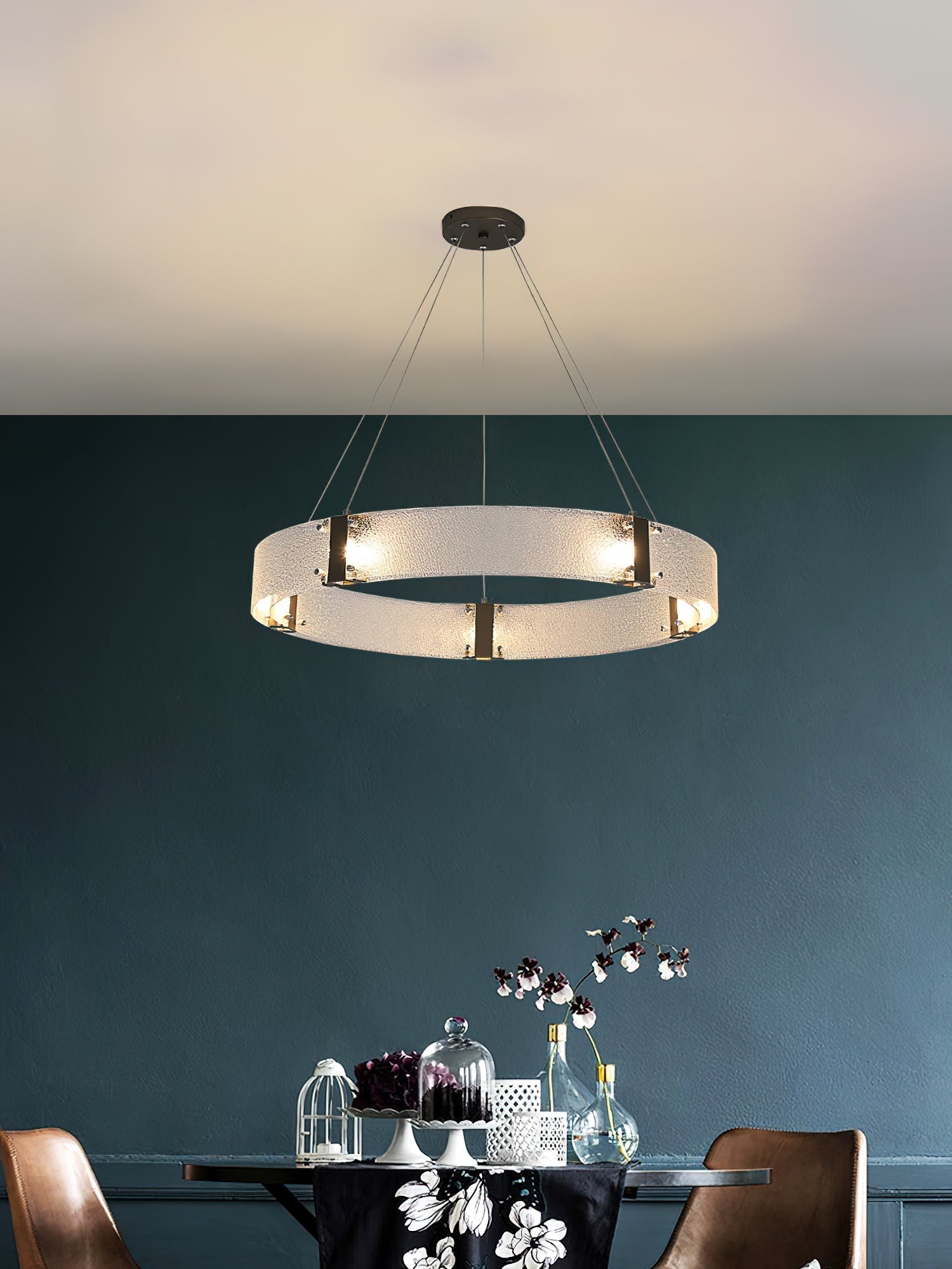 Parallel Eleganter Ring-Glas-Kronleuchter-Letslighting