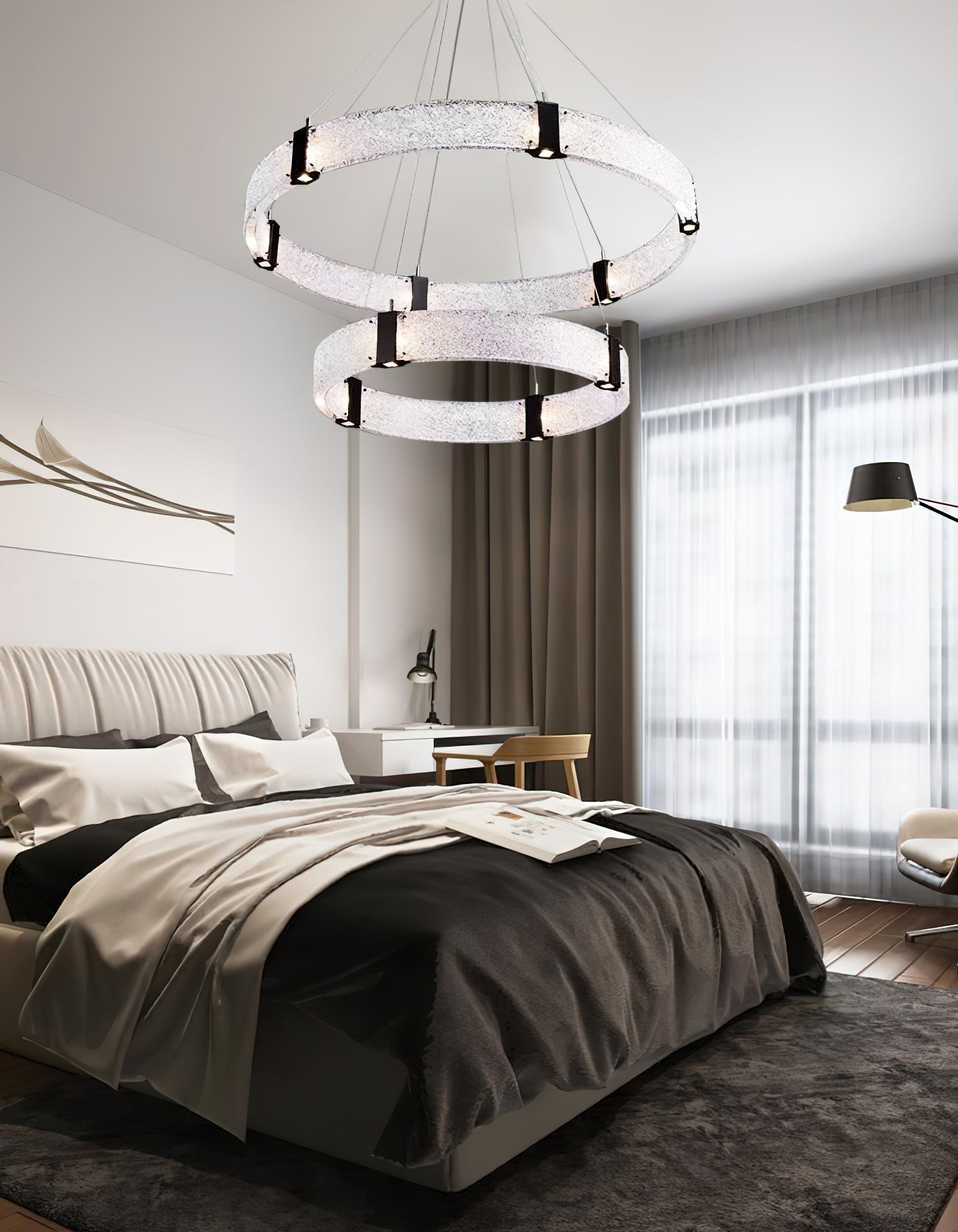 Parallel Eleganter Ring-Glas-Kronleuchter-Letslighting