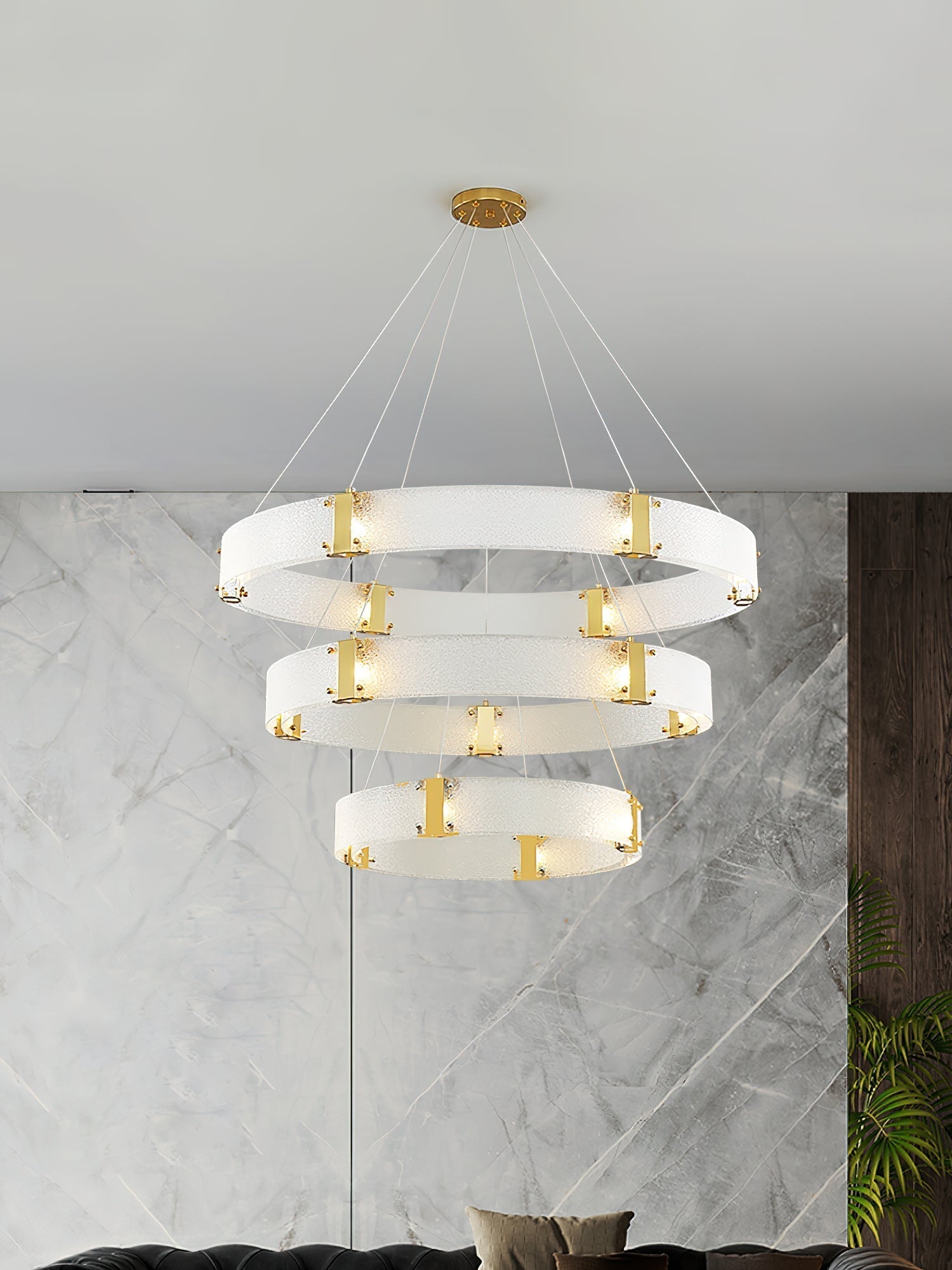 Parallel Eleganter Ring-Glas-Kronleuchter-Letslighting