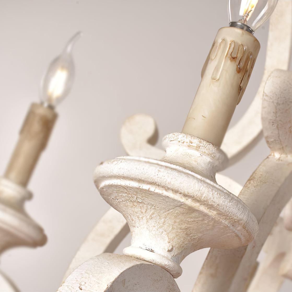 Lustra Kronleuchter Holz Kerzen Mid-Century-Letslighting