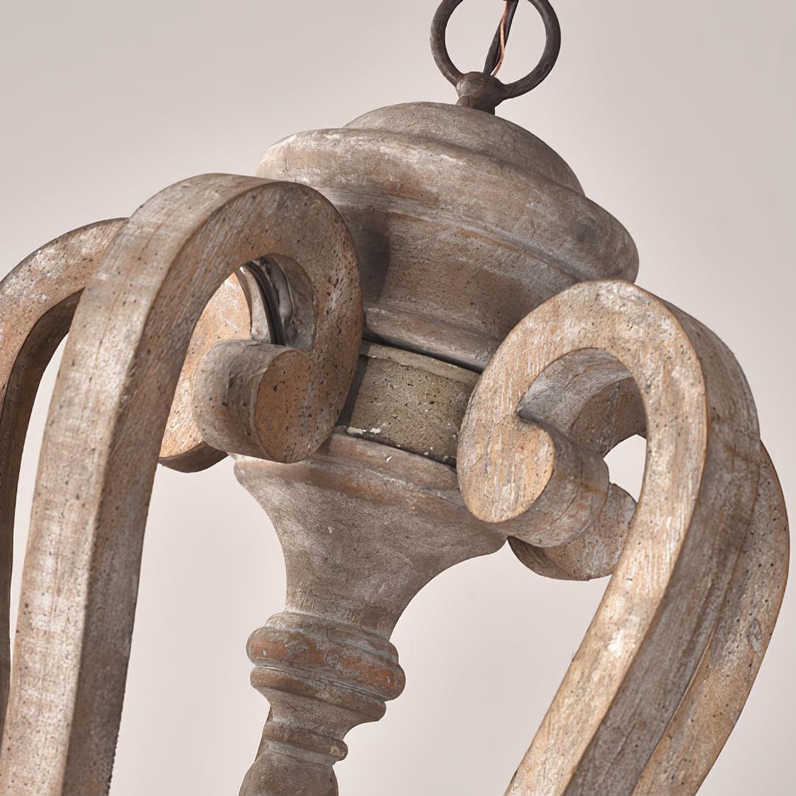 Lustra Kronleuchter Holz Kerzen Mid-Century-Letslighting