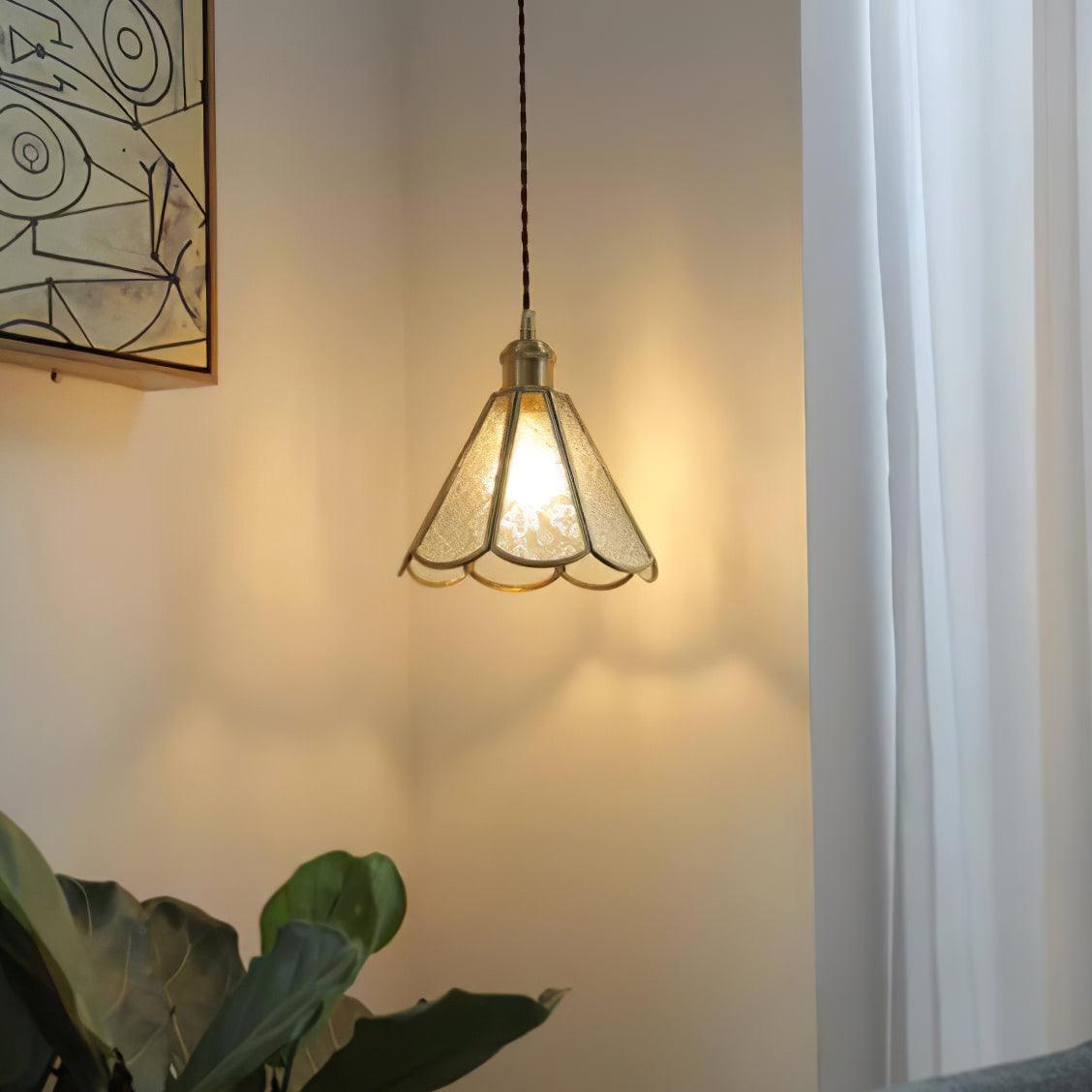 Elarace Elegante Pendelleuchte aus Messing und Glas-Letslighting