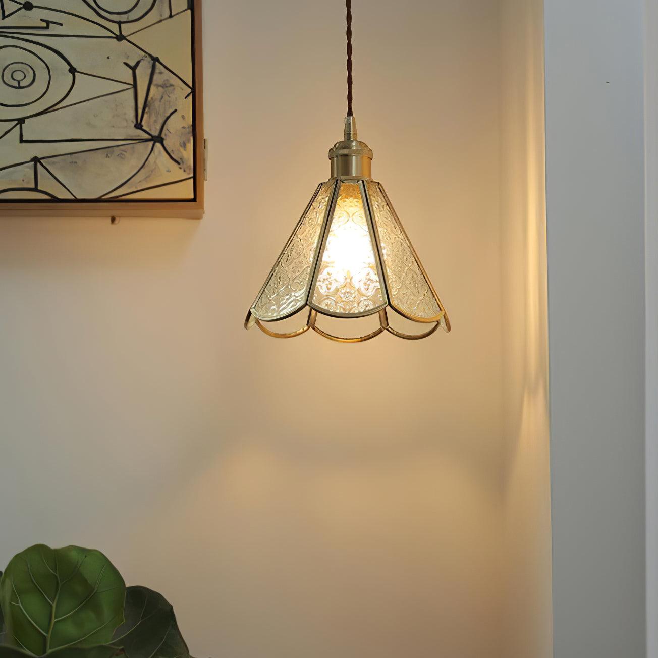 Elarace Elegante Pendelleuchte aus Messing und Glas-Letslighting