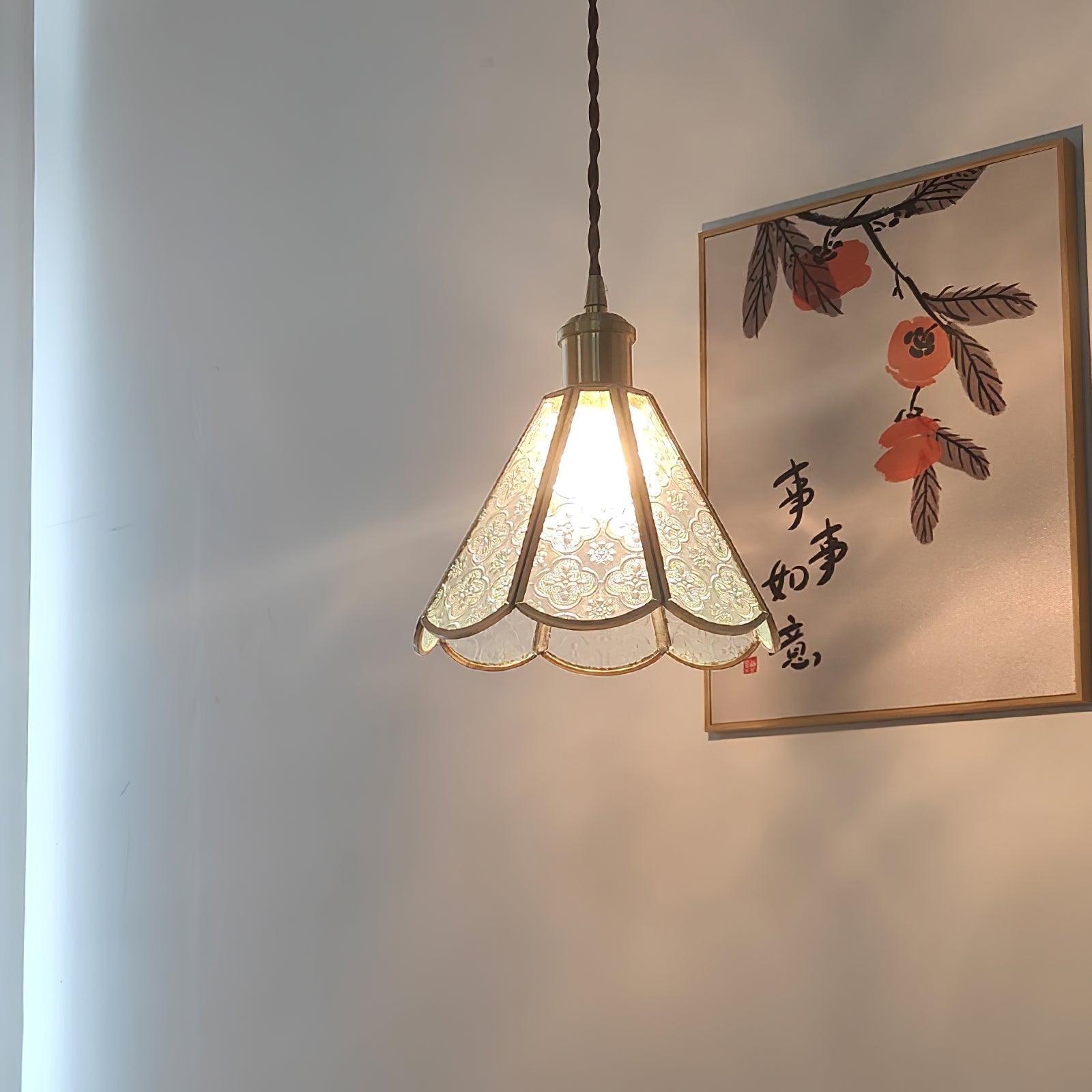Elarace Elegante Pendelleuchte aus Messing und Glas-Letslighting