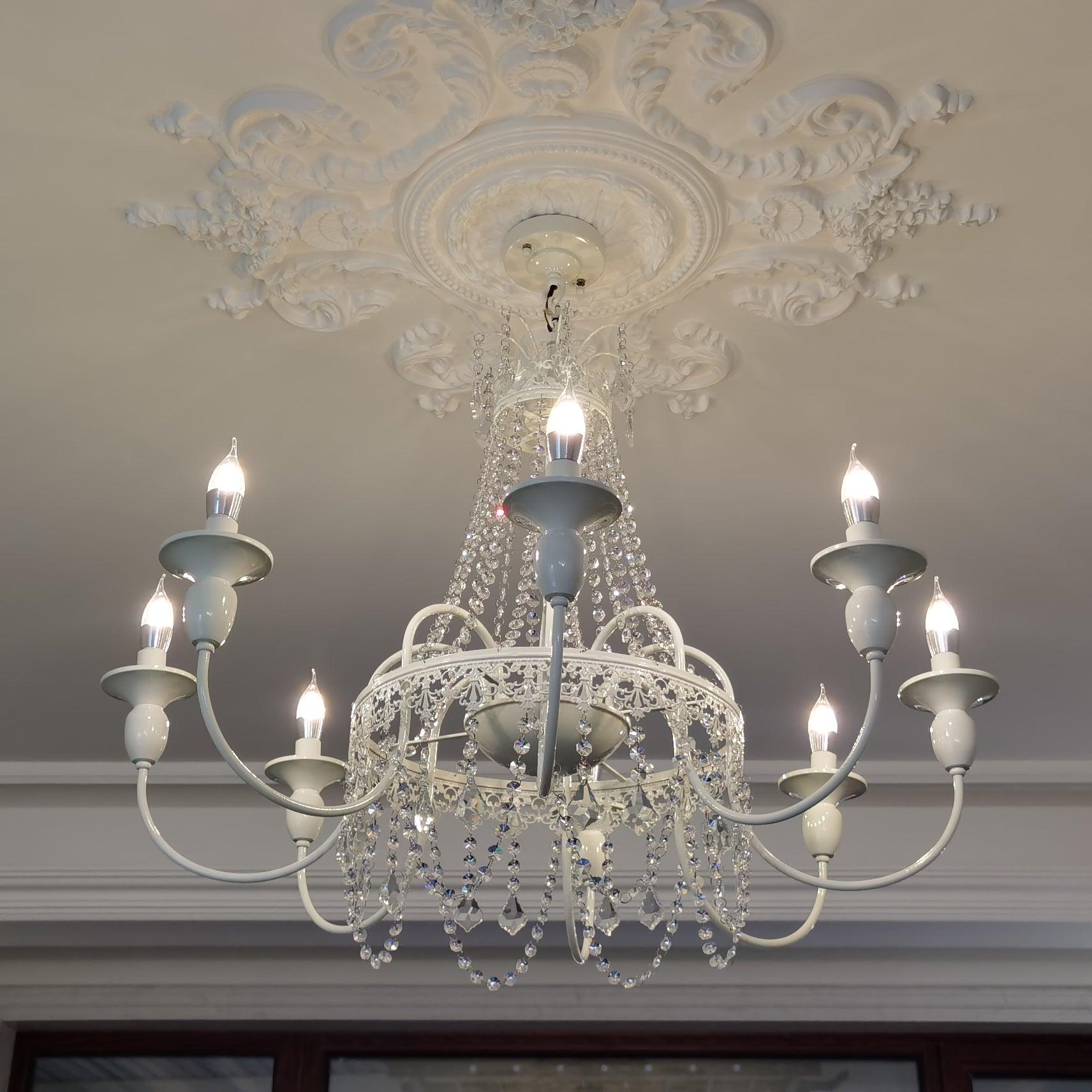Lustra Kronleuchter Rosa Glas Elegant Wohnzimmer Schlafzimmer-Letslighting