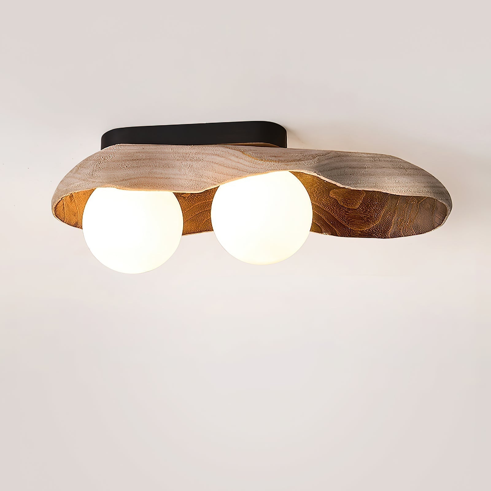 Ivaren Deckenleuchte aus Holz und Glas-Letslighting