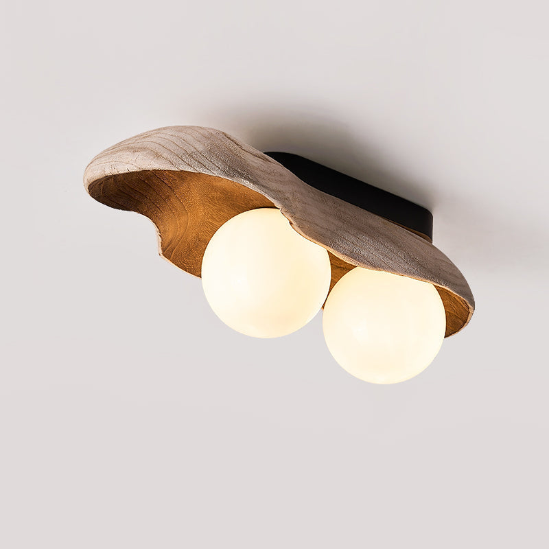 Ivaren Deckenleuchte aus Holz und Glas-Letslighting