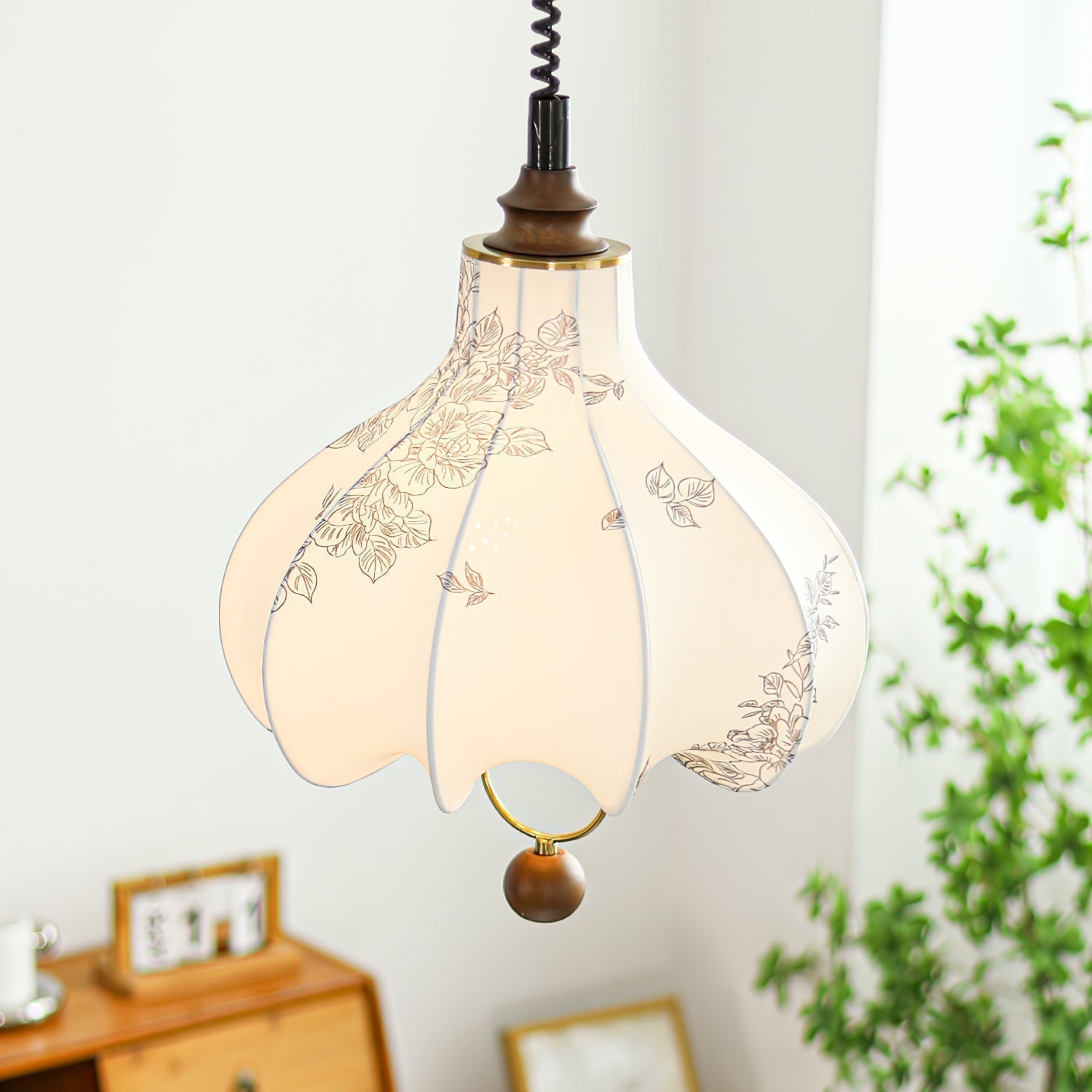 Lustra Pendelleuchte Birne Stoff Laterne für Wohnzimmer-Letslighting
