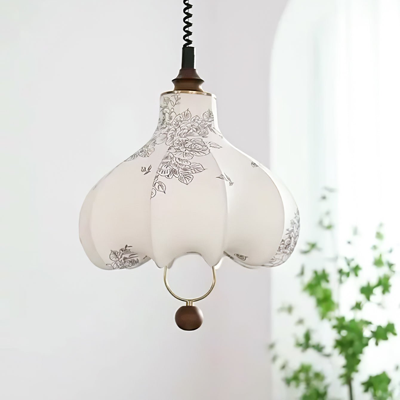 Lustra Pendelleuchte Birne Stoff Laterne für Wohnzimmer-Letslighting